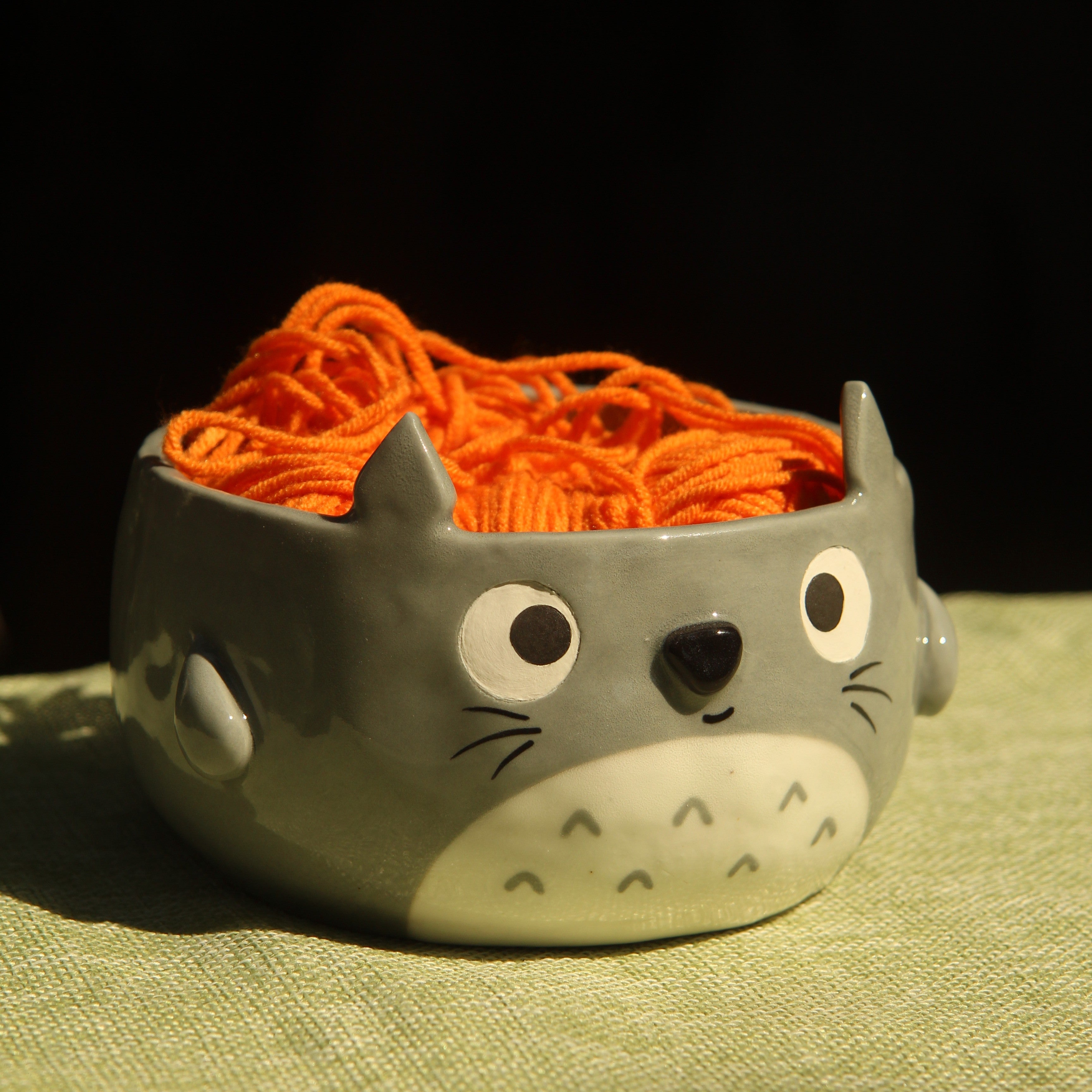 [Pre-order] Forest Spirit Handmade Ceramic Yarn Bowl, Handbuilt Pottery, Cute Gift For Anime Fan, Unique Birthday Gift, Adorable Valentine Gift | Totto Pottery