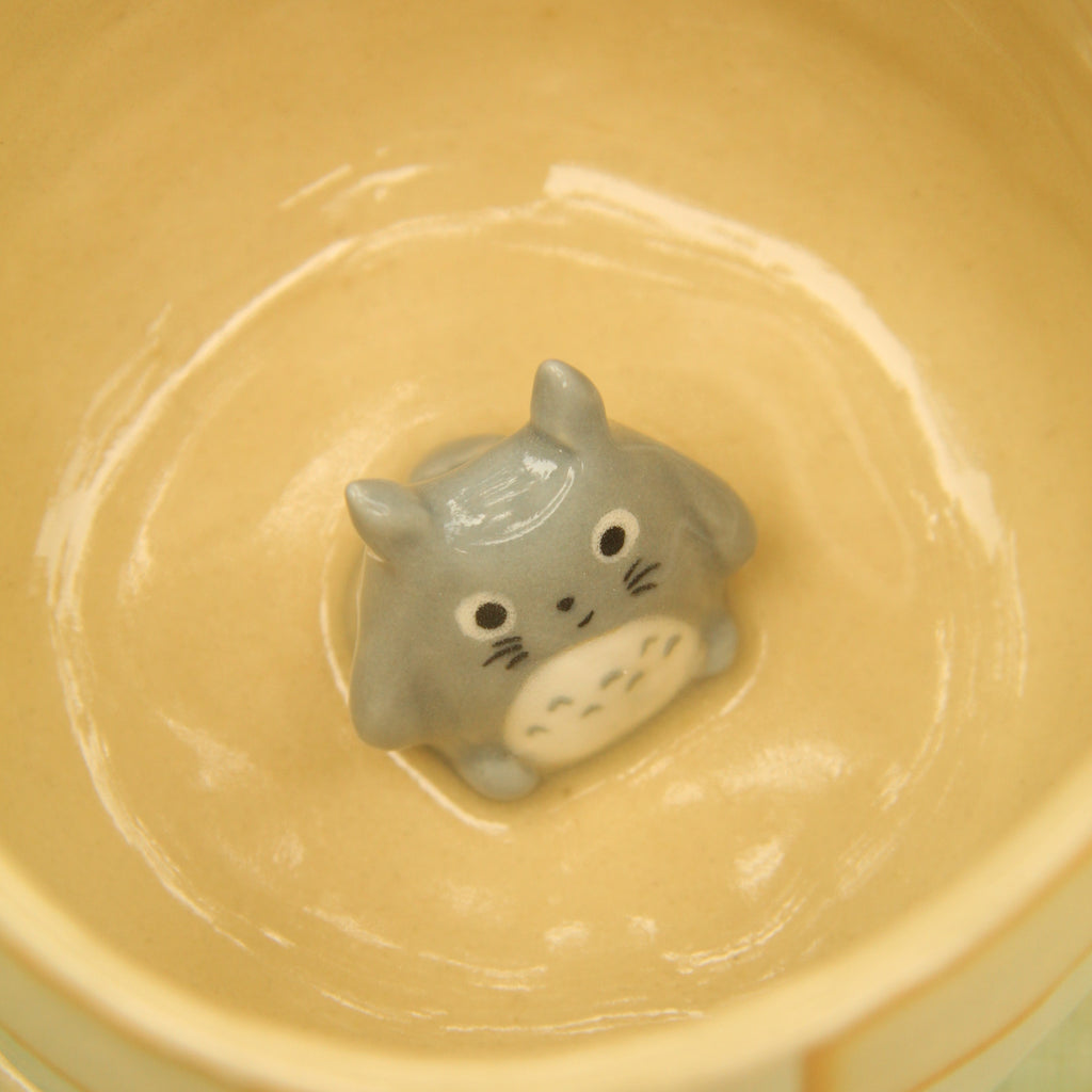[Pre-order] Forest Spirit Handmade Ceramic Checkered Mug, Handbuilt Pottery, Cute Gift For Anime Fan, Unique Birthday Gift, Adorable Valentine Gift | Totto Pottery