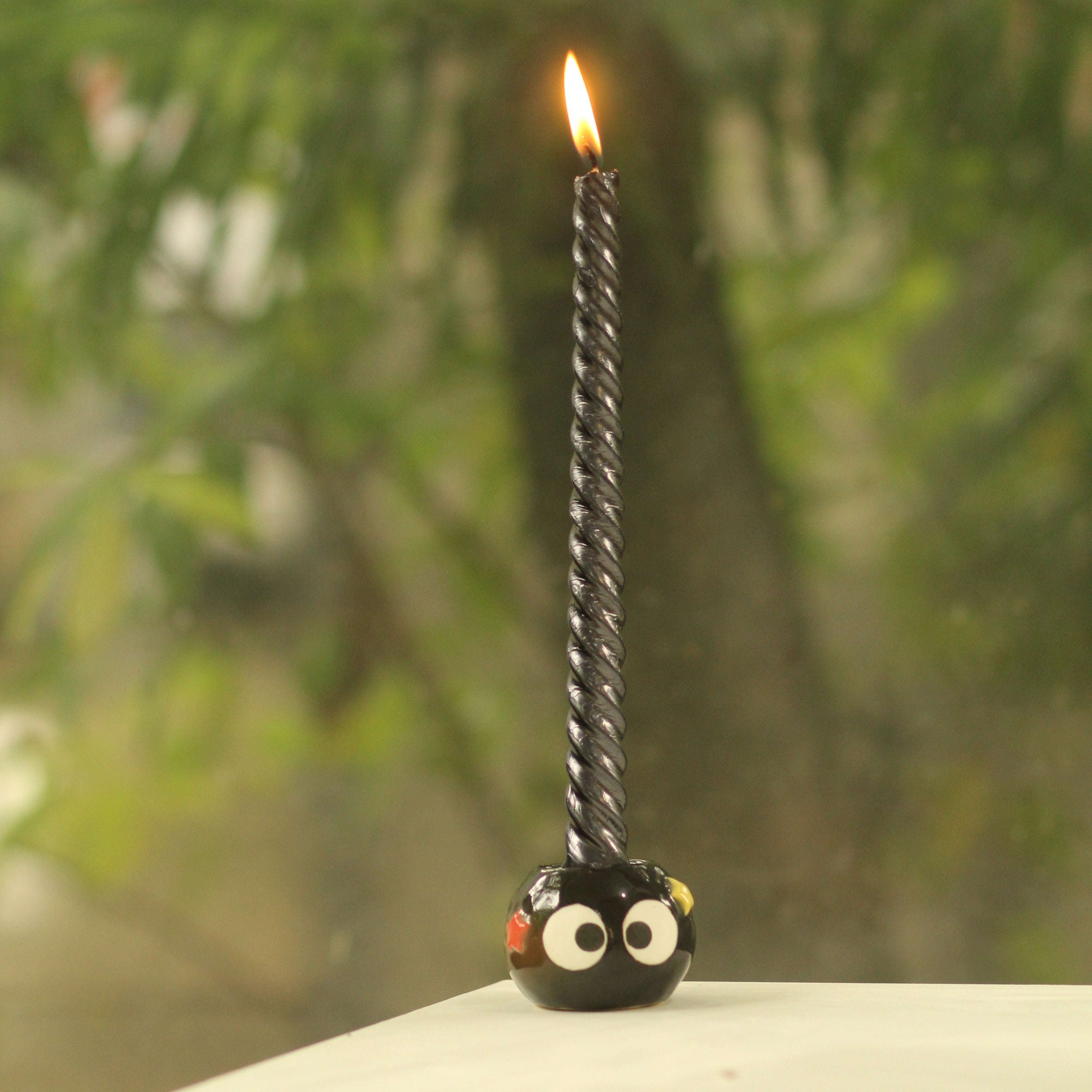[Pre-order] Soot Handmade Ceramic Long Candle Holder, Handbuilt Pottery, Cute Gift For Anime Fan, Unique Birthday Gift, Adorable Valentine Gift | Totto Pottery