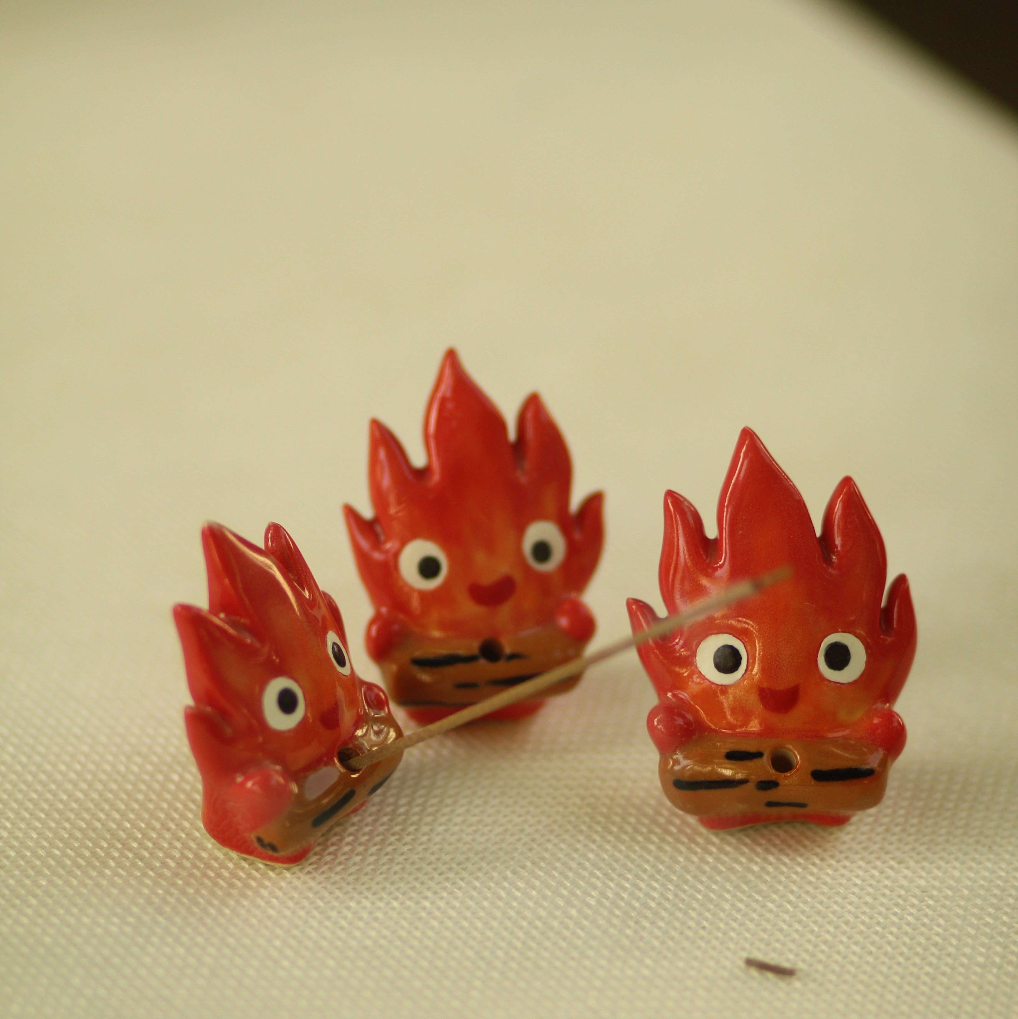 [Pre-order] Fire Demon Handmade Ceramic Incense Holder, Handbuilt Pottery, Cute Gift For Anime Fan, Unique Birthday Gift, Adorable Valentine Gift | Totto Pottery