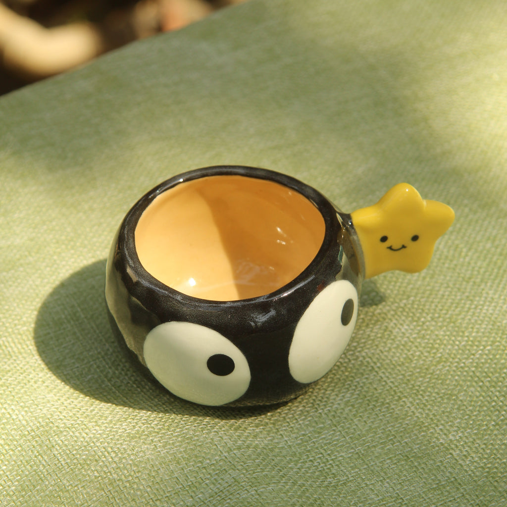 [Pre-order] Soot Handmade Ceramic Espresso Cup, Handbuilt Pottery, Cute Gift For Anime Fan, Unique Birthday Gift, Adorable Valentine Gift | Totto Pottery