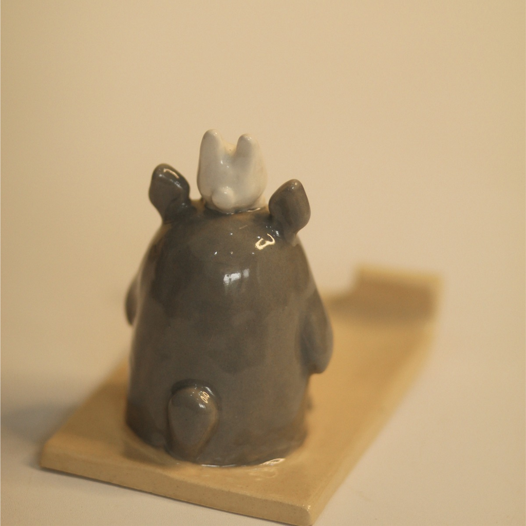 [Pre-order] Forest Spirit Handmade Ceramic Phone Stand, Handbuilt Pottery, Cute Gift For Anime Fan, Unique Birthday Gift, Adorable Valentine Gift | Totto Pottery
