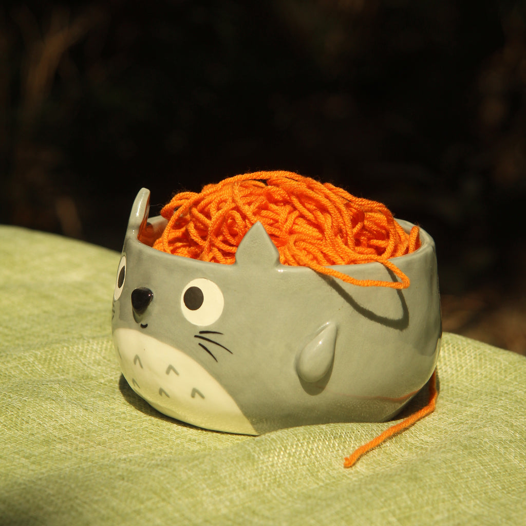 [Pre-order] Forest Spirit Handmade Ceramic Yarn Bowl, Handbuilt Pottery, Cute Gift For Anime Fan, Unique Birthday Gift, Adorable Valentine Gift | Totto Pottery