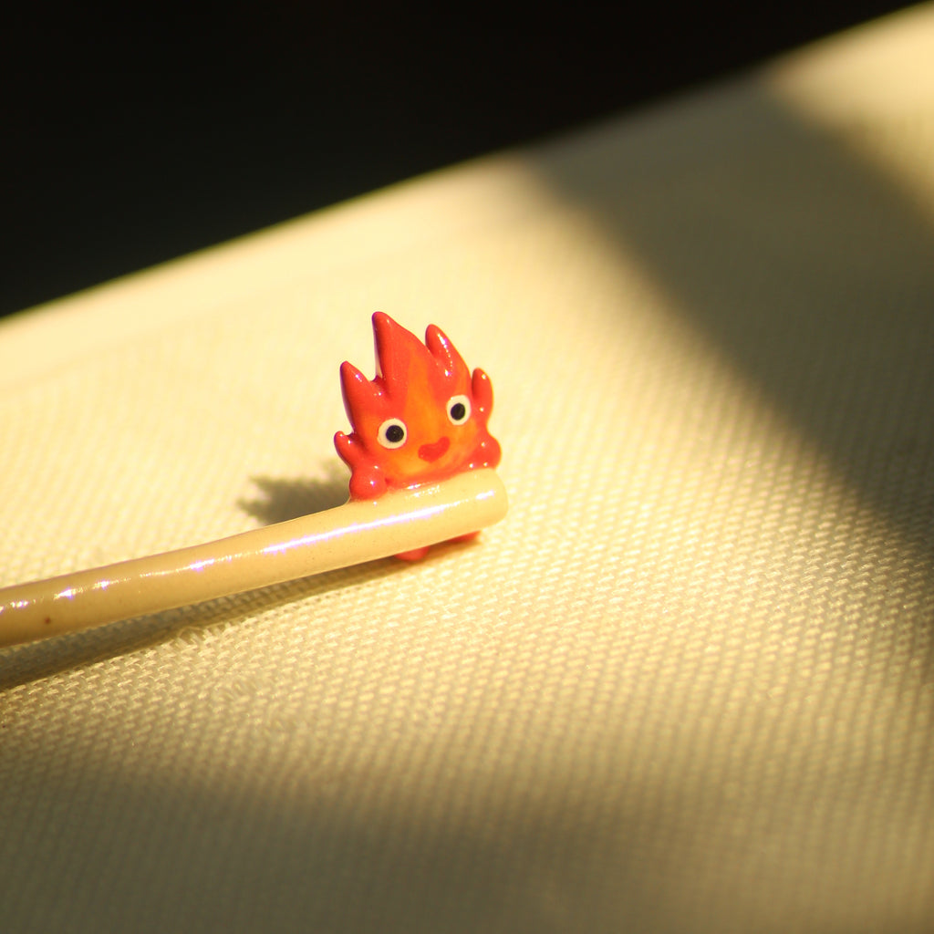 [Pre-order] Fire Demon Handmade Ceramic Spoon, Handbuilt Pottery, Cute Gift For Anime Fan, Unique Birthday Gift, Adorable Valentine Gift | Totto Pottery