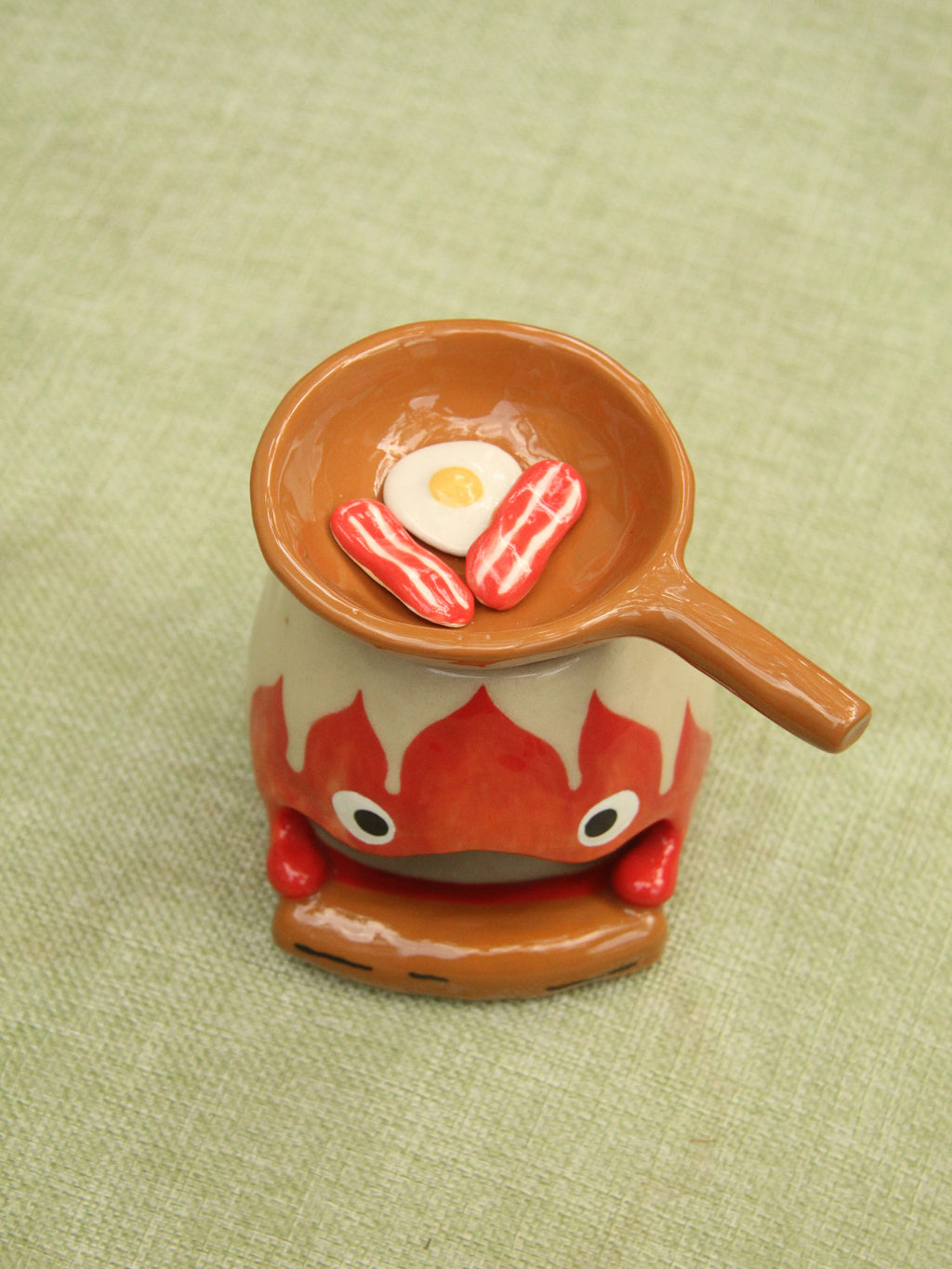 [Pre-order] Fire Demon Handmade Ceramic Wax Melts, Oil Burner, Handbuilt Pottery, Cute Gift For Anime Fan, Unique Birthday Gift, Adorable Valentine Gift | Totto Pottery