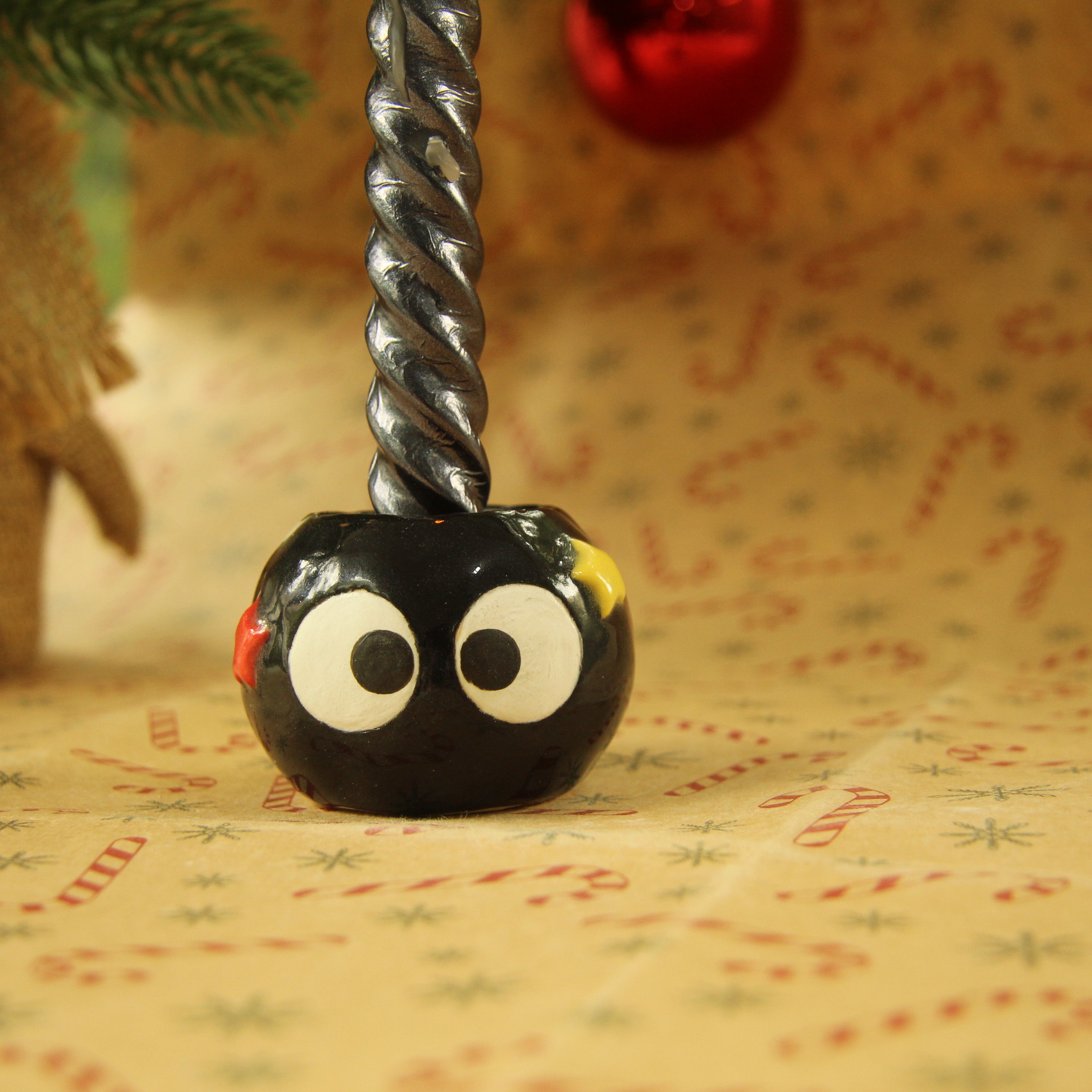 [Pre-order] Soot Handmade Ceramic Long Candle Holder, Handbuilt Pottery, Cute Gift For Anime Fan, Unique Birthday Gift, Adorable Valentine Gift | Totto Pottery