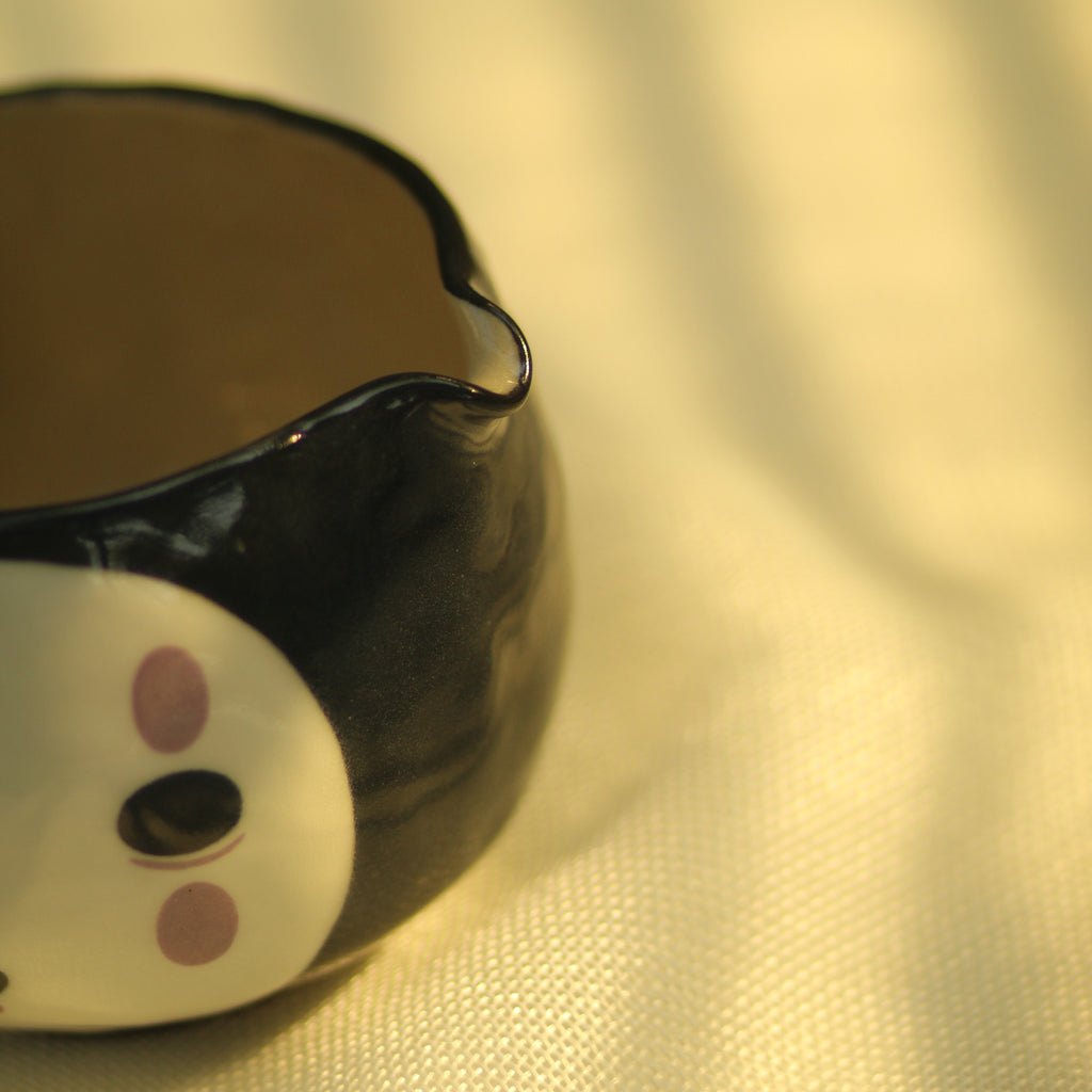 [Pre-order] Set Faceless Handmade Ceramic Matcha Bowl, Handbuilt Pottery, Cute Gift For Anime Fan, Unique Birthday Gift, Adorable Valentine Gift | Totto Pottery