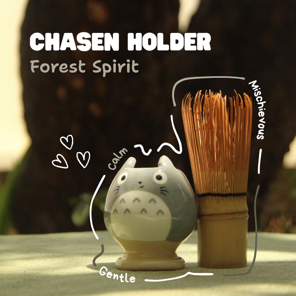 [Pre-order] Forest Spirit Handmade Ceramic Chasen Holder, Handbuilt Pottery, Cute Gift For Anime Fan, Unique Birthday Gift, Adorable Valentine Gift | Totto Pottery