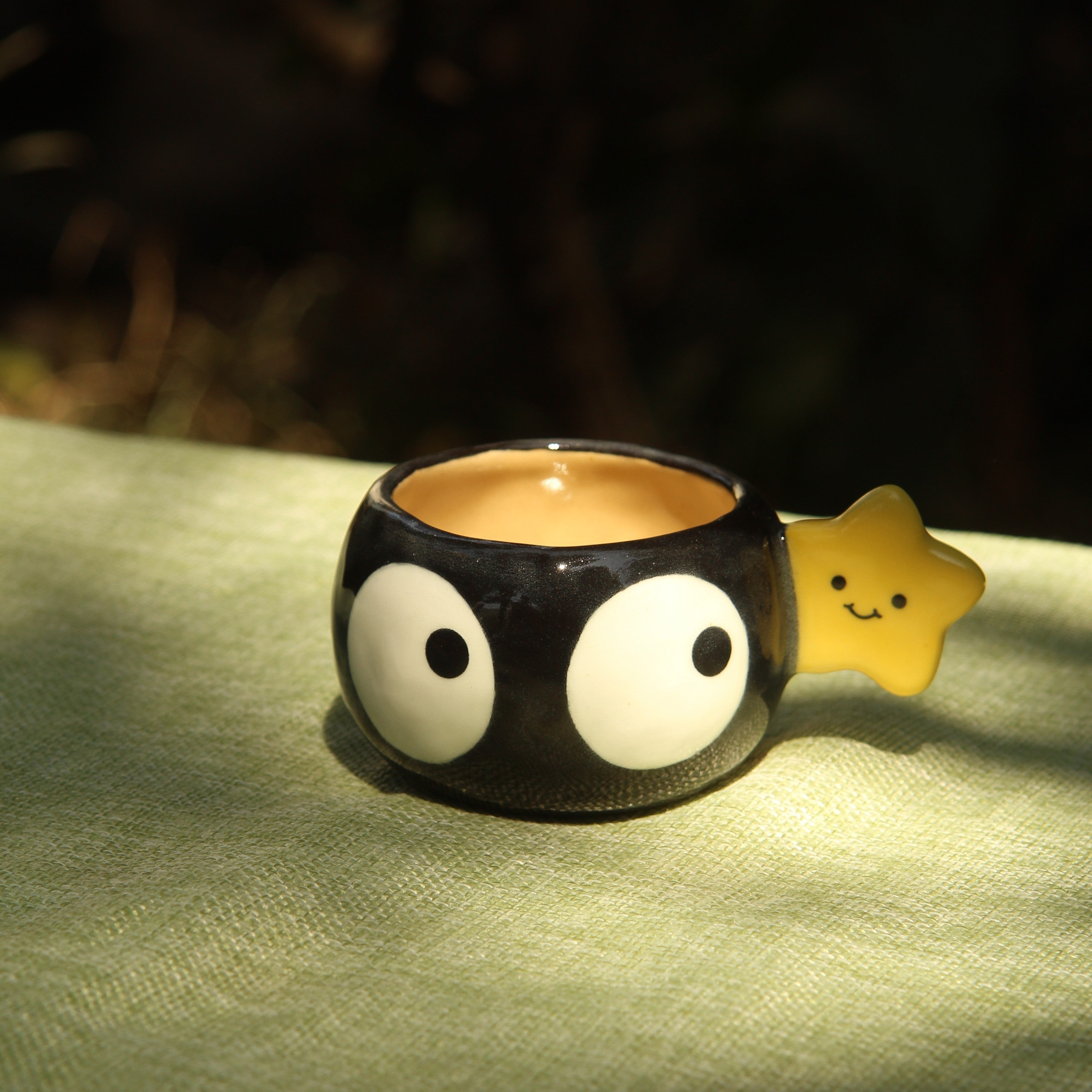 [Pre-order] Soot Handmade Ceramic Espresso Cup, Handbuilt Pottery, Cute Gift For Anime Fan, Unique Birthday Gift, Adorable Valentine Gift | Totto Pottery