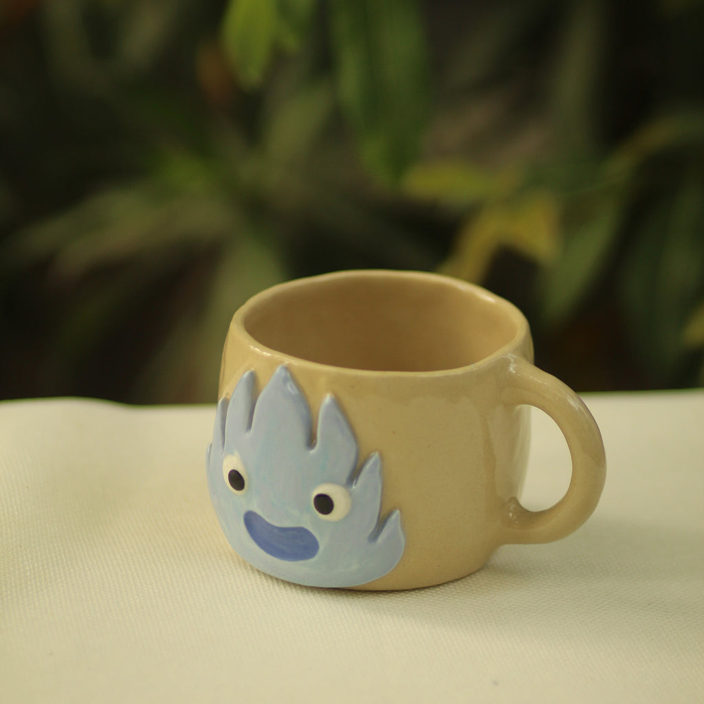 [Pre-order] Fire Demon Handmade Ceramic Handle Mug, Handbuilt Pottery, Cute Gift For Anime Fan, Unique Birthday Gift, Adorable Valentine Gift | Totto Pottery