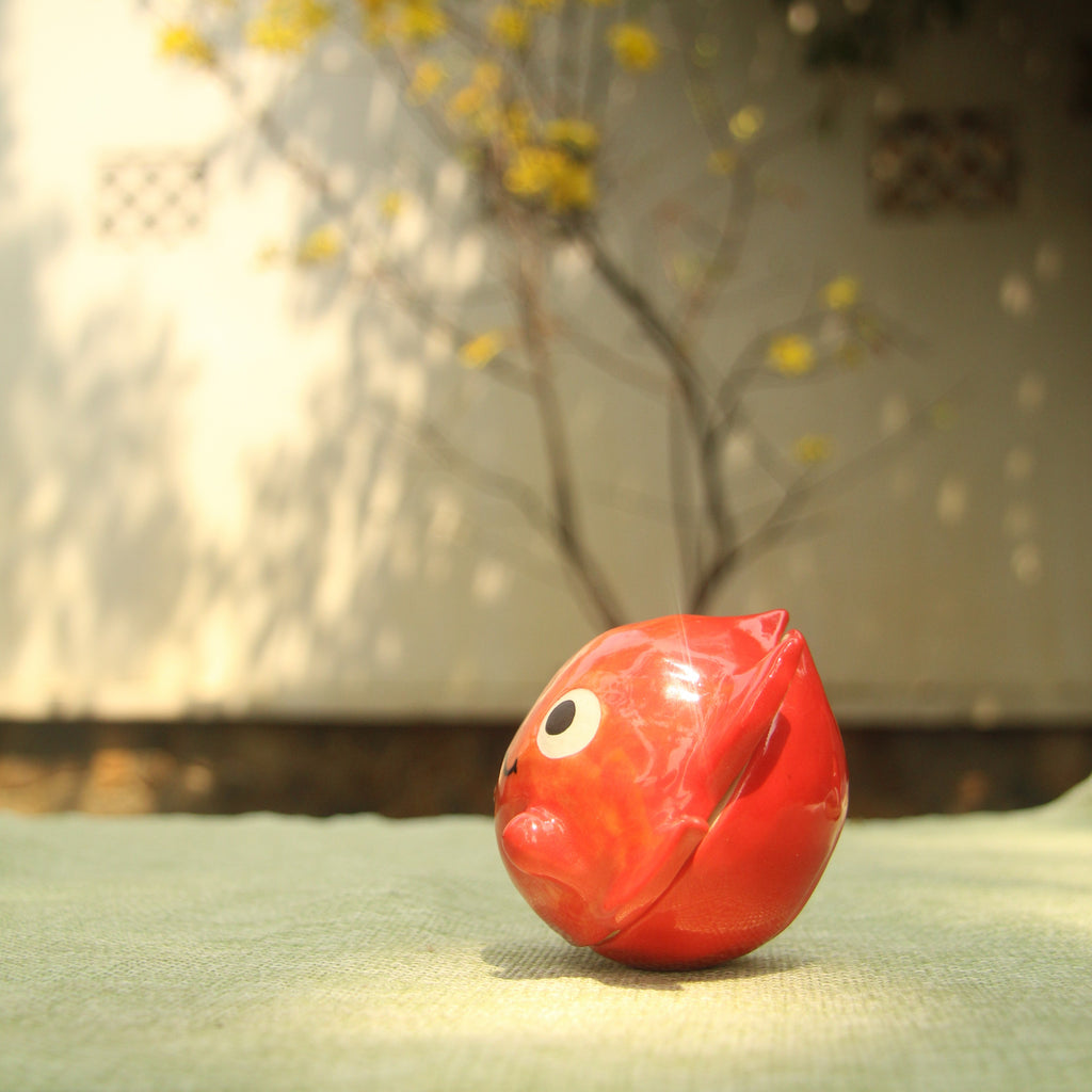 [Pre-order] Fire Demon Handmade Ceramic Jewelry Container With Lid, Handbuilt Pottery, Cute Gift For Anime Fan, Unique Birthday Gift, Adorable Valentine Gift | Totto Pottery