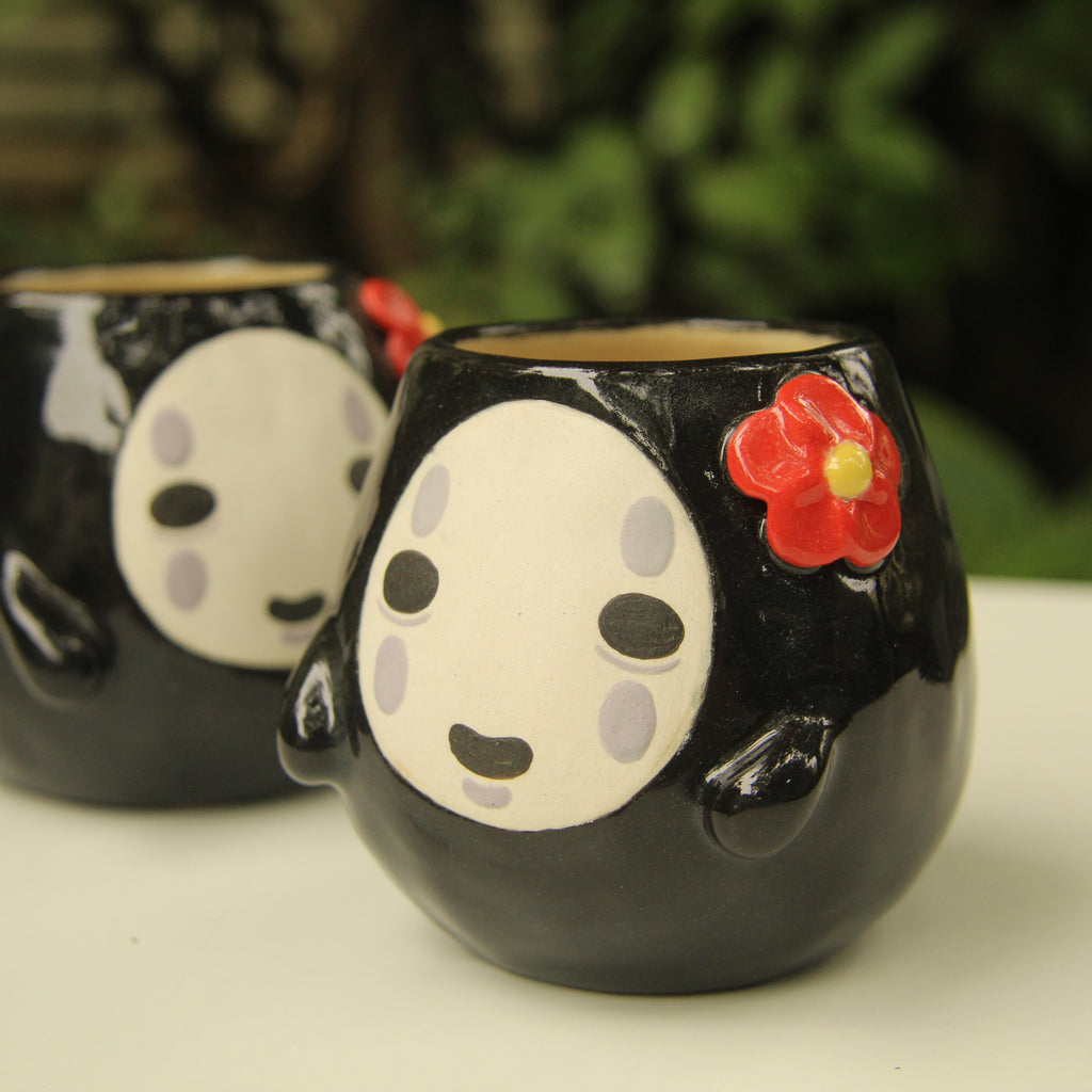 [Pre-order] Faceless Handmade Ceramic Flower Vases, Handbuilt Pottery, Cute Gift For Anime Fan, Unique Birthday Gift, Adorable Valentine Gift | Totto Pottery
