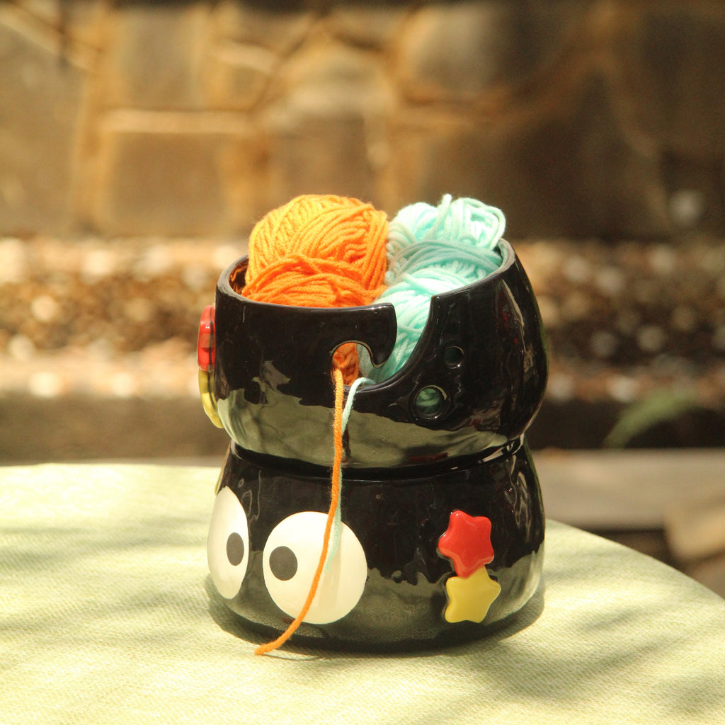 [Pre-order] Soot Handmade Ceramic Yarn Bowl, Handbuilt Pottery, Cute Gift For Anime Fan, Unique Birthday Gift, Adorable Valentine Gift | Totto Pottery