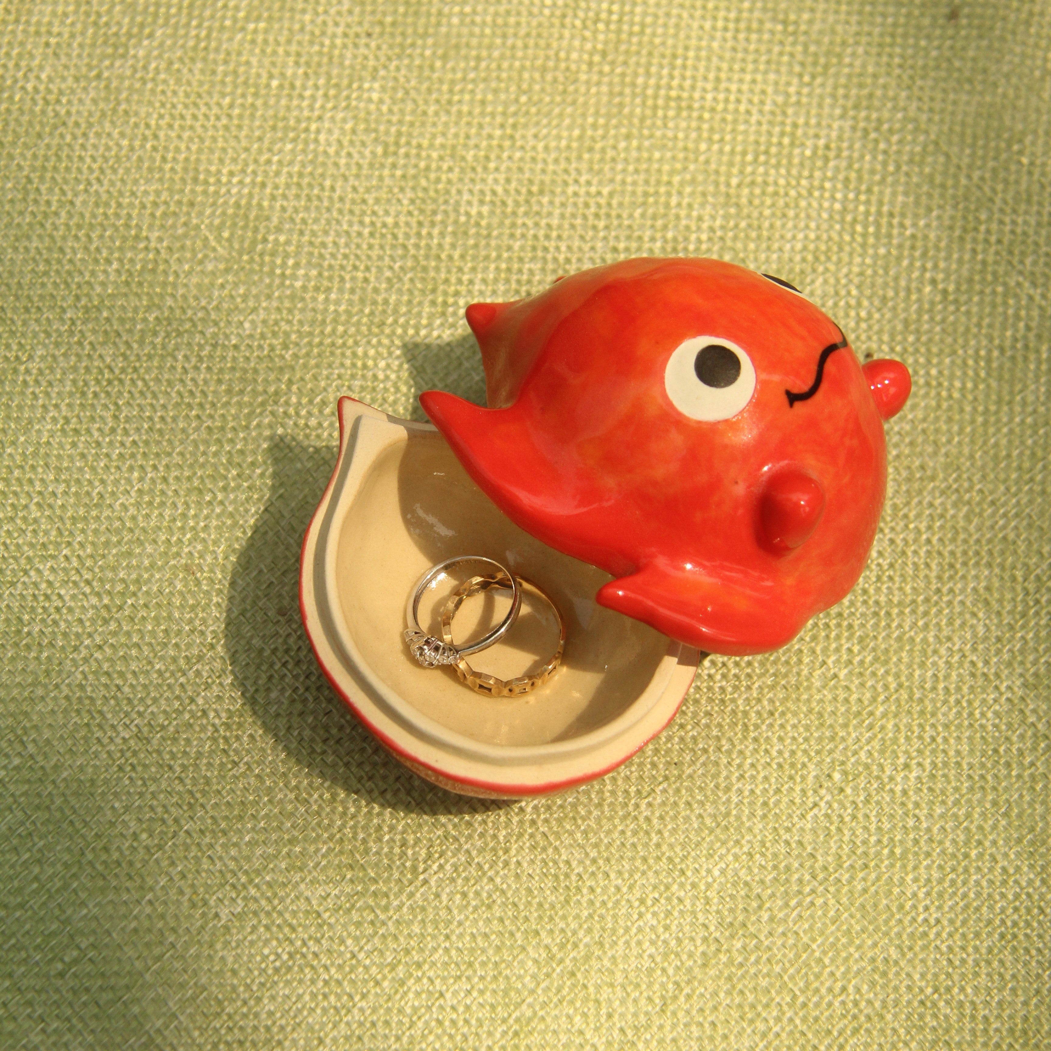 [Pre-order] Fire Demon Handmade Ceramic Jewelry Container With Lid, Handbuilt Pottery, Cute Gift For Anime Fan, Unique Birthday Gift, Adorable Valentine Gift | Totto Pottery
