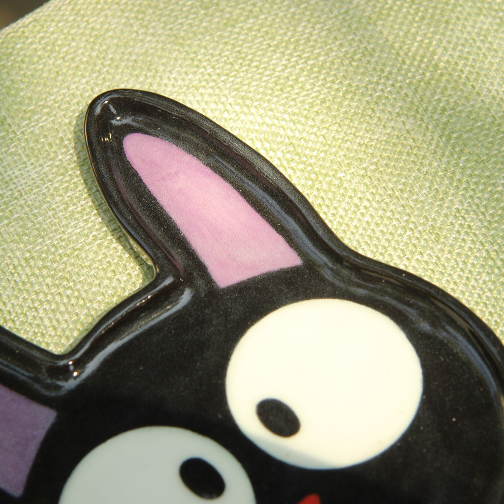 [Pre-order] Black Cat Handmade Ceramic Coaster, Handbuilt Pottery, Cute Gift For Anime Fan, Unique Birthday Gift, Adorable Valentine Gift | Totto Pottery
