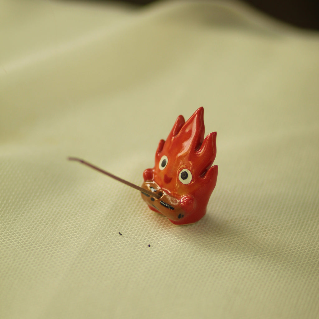 [Pre-order] Fire Demon Handmade Ceramic Incense Holder, Handbuilt Pottery, Cute Gift For Anime Fan, Unique Birthday Gift, Adorable Valentine Gift | Totto Pottery