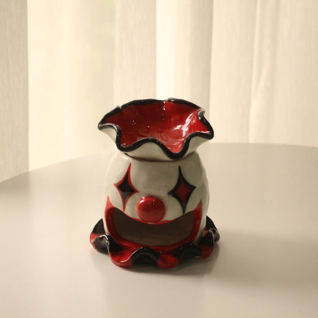 [Pre-order] Clown Handmade Ceramic Wax Melts, Oil Burner, Handbuilt Pottery, Cute Gift For Anime Fan, Unique Birthday Gift, Adorable Valentine Gift | Totto Pottery
