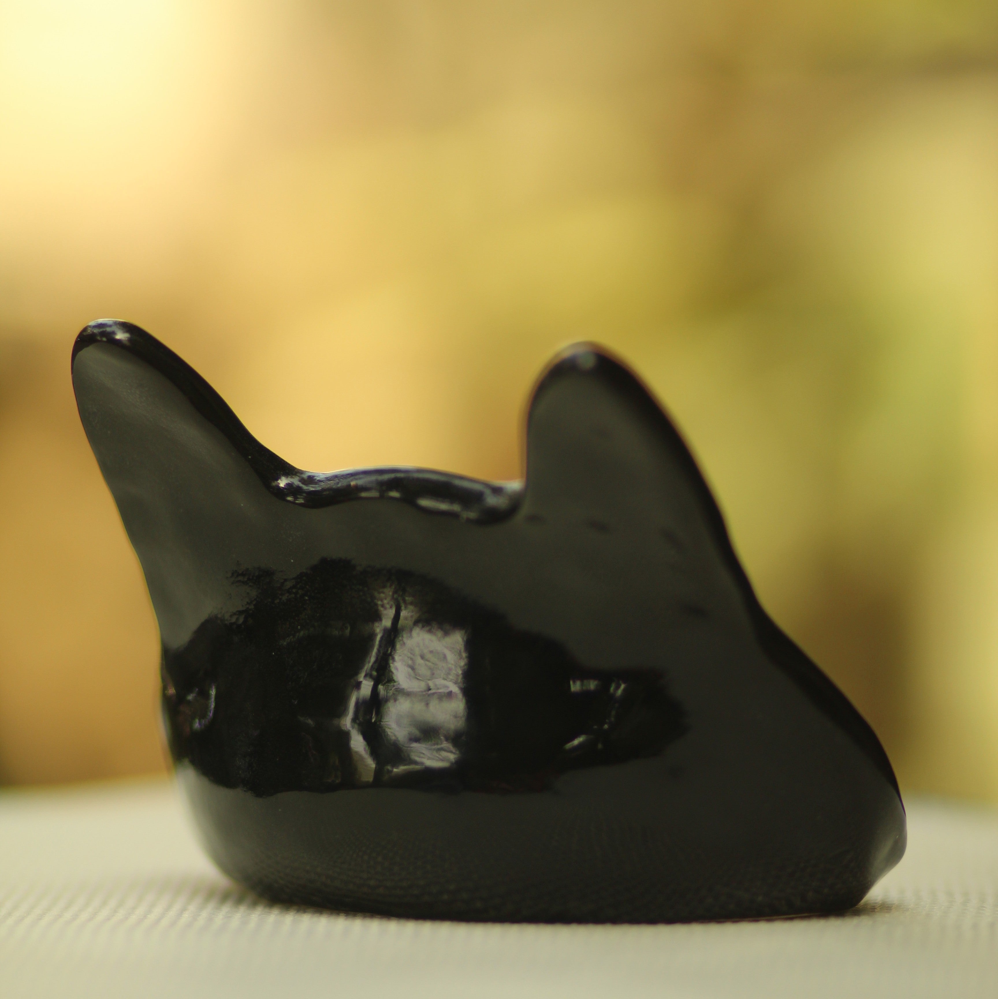 [Pre-order] Black Cat Handmade Ceramic Spoon Rest, Handbuilt Pottery, Cute Gift For Anime Fan, Unique Birthday Gift, Adorable Valentine Gift | Totto Pottery