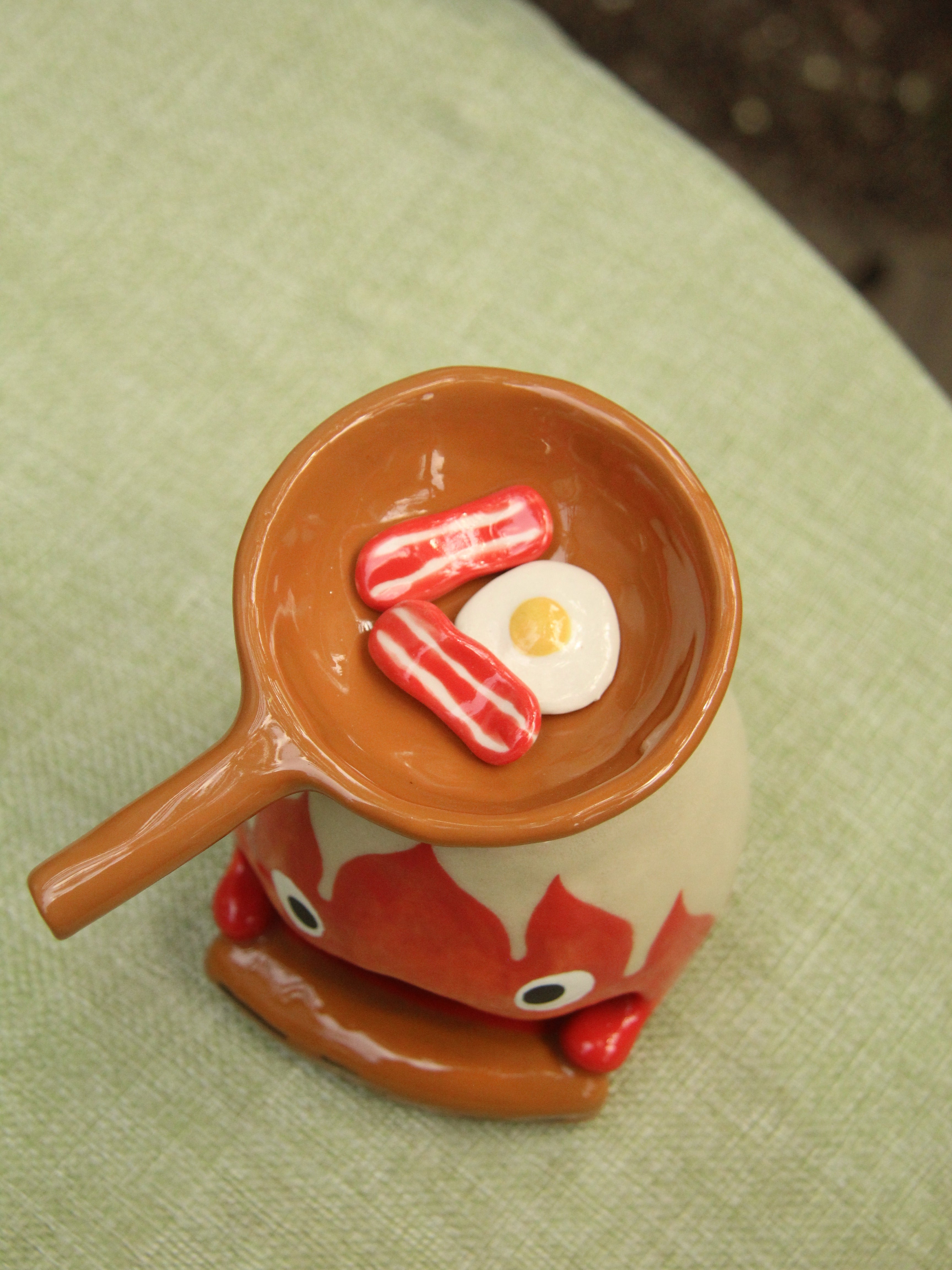 [Pre-order] Fire Demon Handmade Ceramic Wax Melts, Oil Burner, Handbuilt Pottery, Cute Gift For Anime Fan, Unique Birthday Gift, Adorable Valentine Gift | Totto Pottery