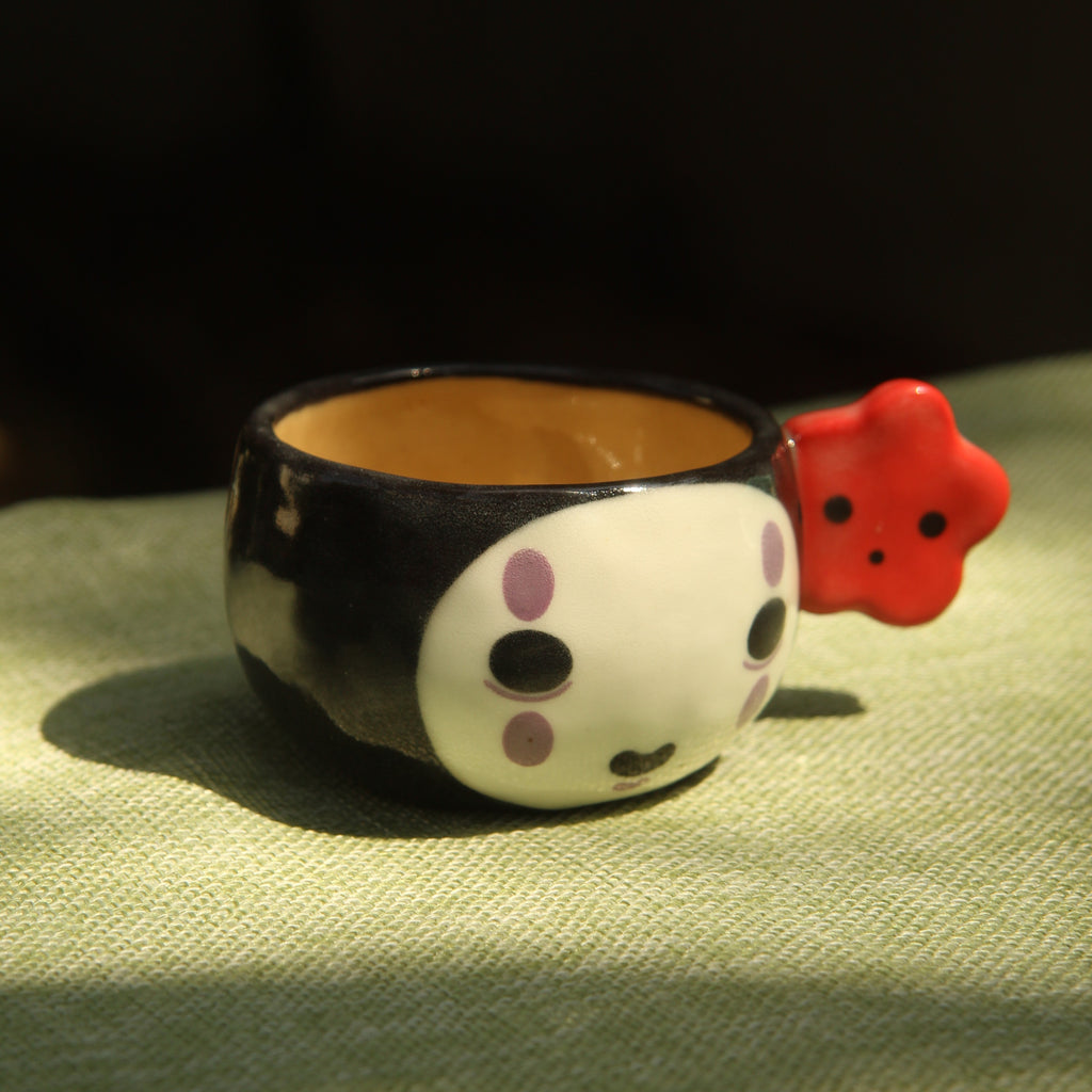 [Pre-order] Faceless Handmade Ceramic Espresso Cup, Handbuilt Pottery, Cute Gift For Anime Fan, Unique Birthday Gift, Adorable Valentine Gift | Totto Pottery