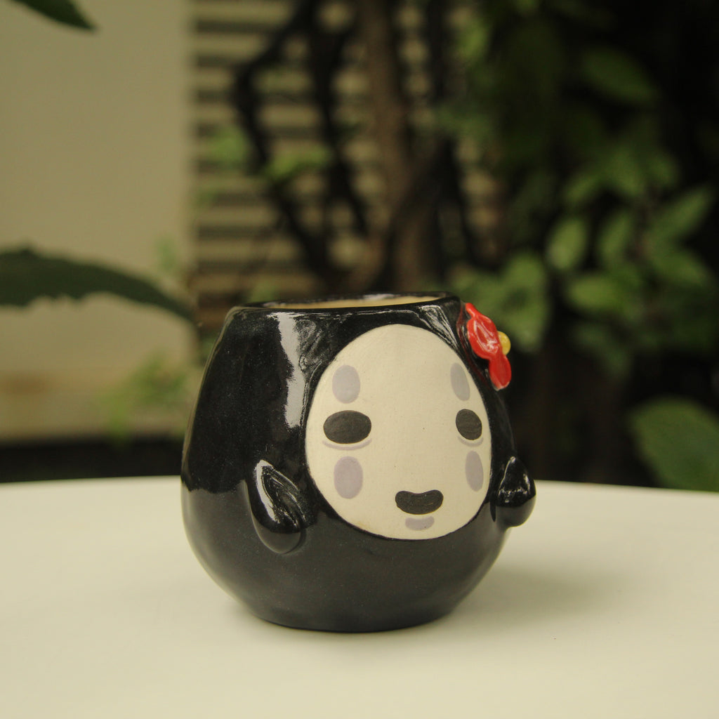 [Pre-order] Faceless Handmade Ceramic Flower Vases, Handbuilt Pottery, Cute Gift For Anime Fan, Unique Birthday Gift, Adorable Valentine Gift | Totto Pottery