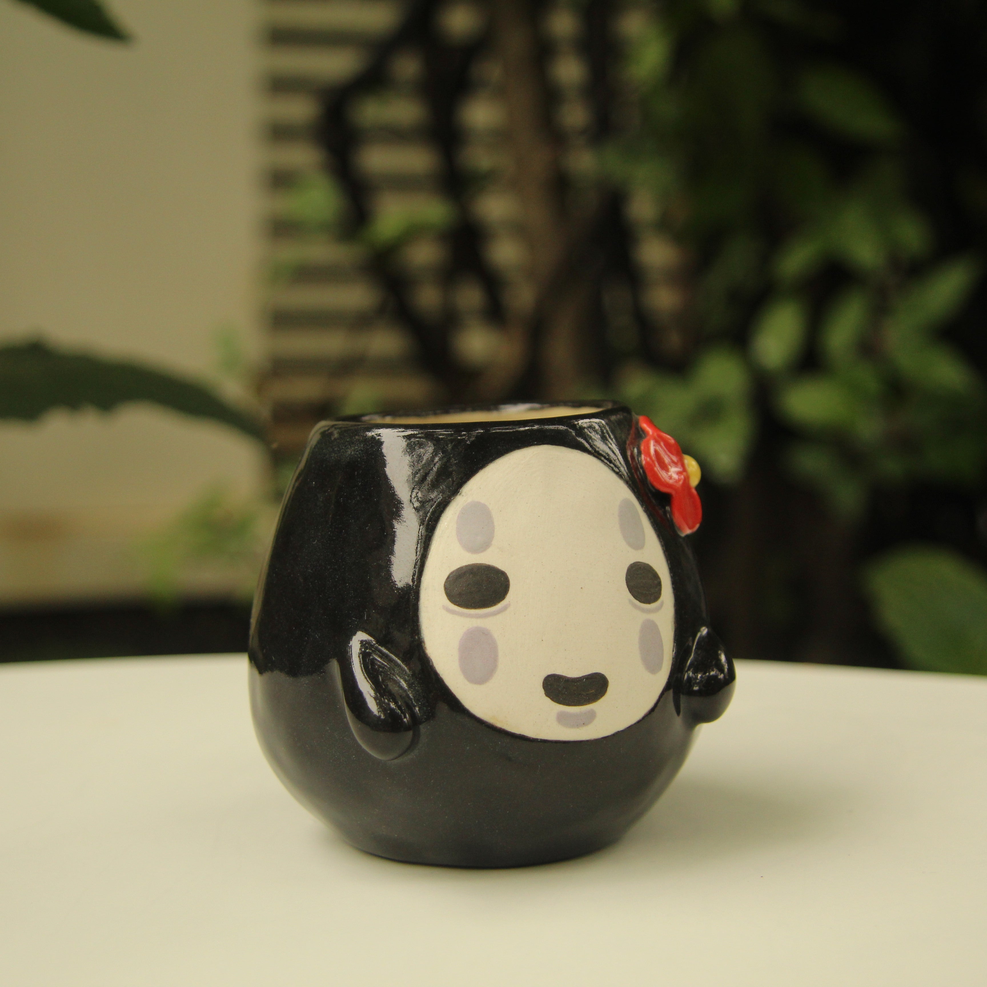 [Pre-order] Faceless Handmade Ceramic Flower Vases, Handbuilt Pottery, Cute Gift For Anime Fan, Unique Birthday Gift, Adorable Valentine Gift | Totto Pottery