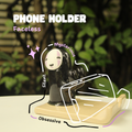 [Pre-order] Faceless Handmade Ceramic Phone Stand, Handbuilt Pottery, Cute Gift For Anime Fan, Unique Birthday Gift, Adorable Valentine Gift | Totto Pottery