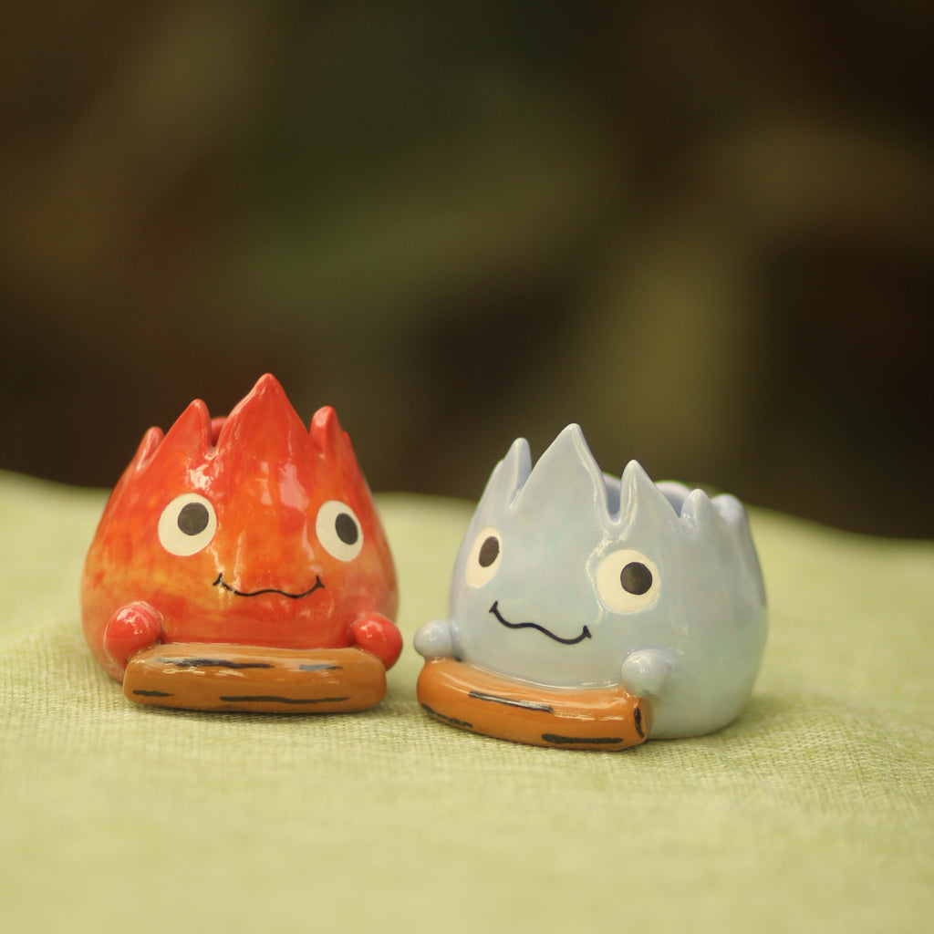 [Pre-order] Fire Demon Handmade Ceramic Flower Vases, Handbuilt Pottery, Cute Gift For Anime Fan, Unique Birthday Gift, Adorable Valentine Gift | Totto Pottery