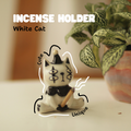 [Pre-order] White Cat Handmade Ceramic Incense Holder, Handbuilt Pottery, Cute Gift For Anime Fan, Unique Birthday Gift, Adorable Valentine Gift | Totto Pottery
