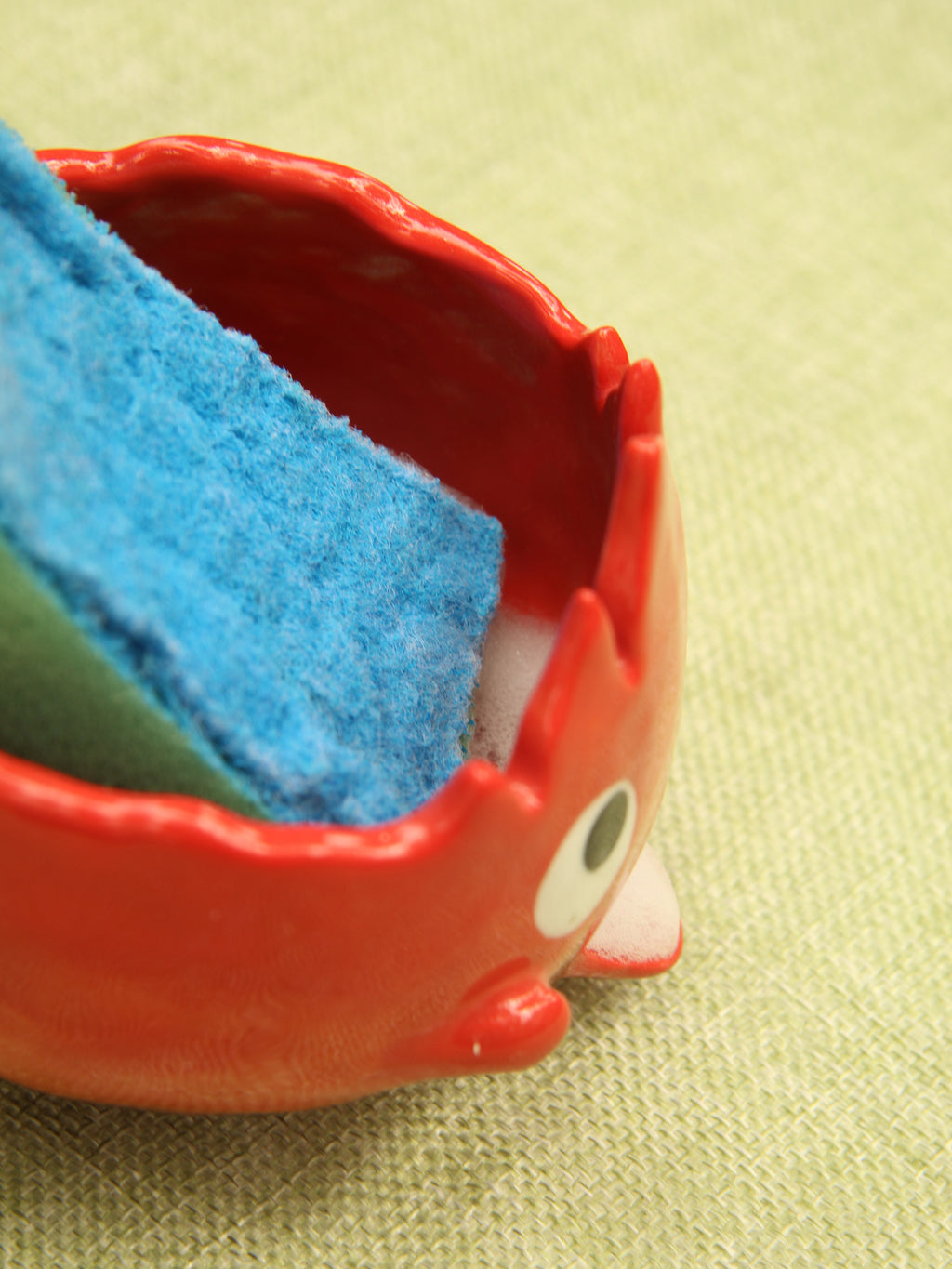 [Pre-order] Fire Demon Handmade Ceramic Sponge Holder, Handbuilt Pottery, Cute Gift For Anime Fan, Unique Birthday Gift, Adorable Valentine Gift | Totto Pottery