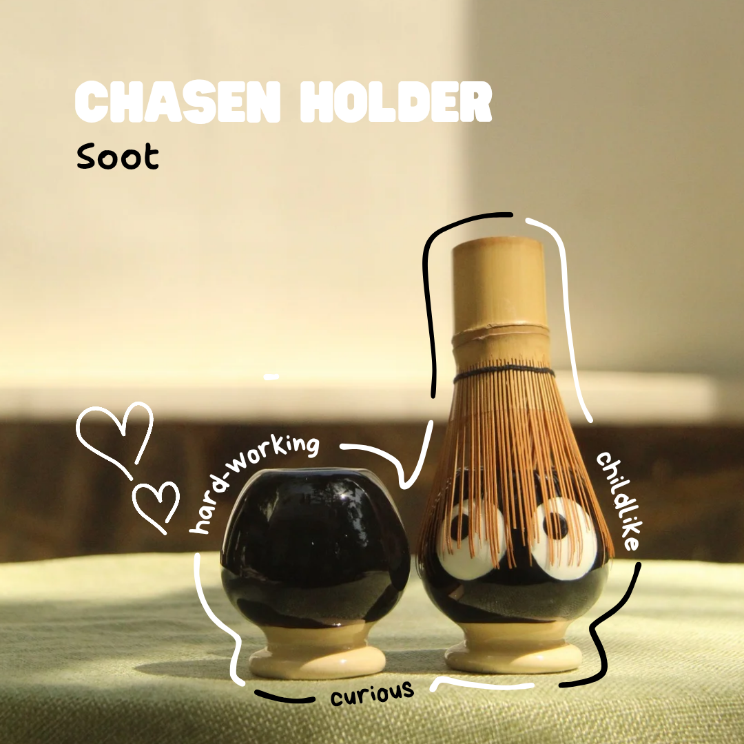 [Pre-order] Soot Handmade Ceramic Chasen Holder, Handbuilt Pottery, Cute Gift For Anime Fan, Unique Birthday Gift, Adorable Valentine Gift | Totto Pottery