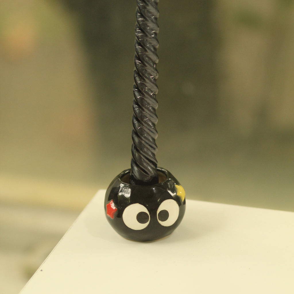 [Pre-order] Soot Handmade Ceramic Long Candle Holder, Handbuilt Pottery, Cute Gift For Anime Fan, Unique Birthday Gift, Adorable Valentine Gift | Totto Pottery