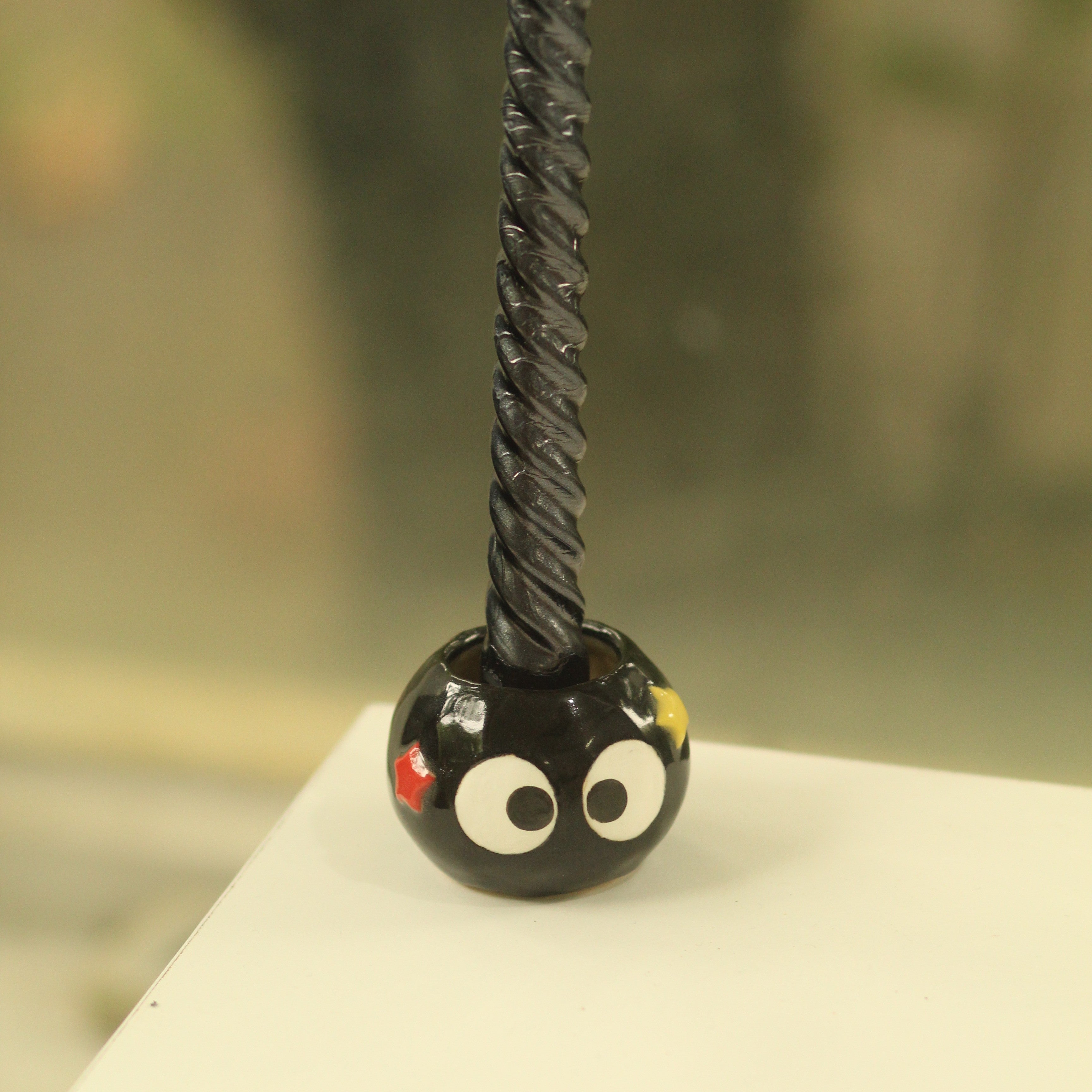 [Pre-order] Soot Handmade Ceramic Long Candle Holder, Handbuilt Pottery, Cute Gift For Anime Fan, Unique Birthday Gift, Adorable Valentine Gift | Totto Pottery