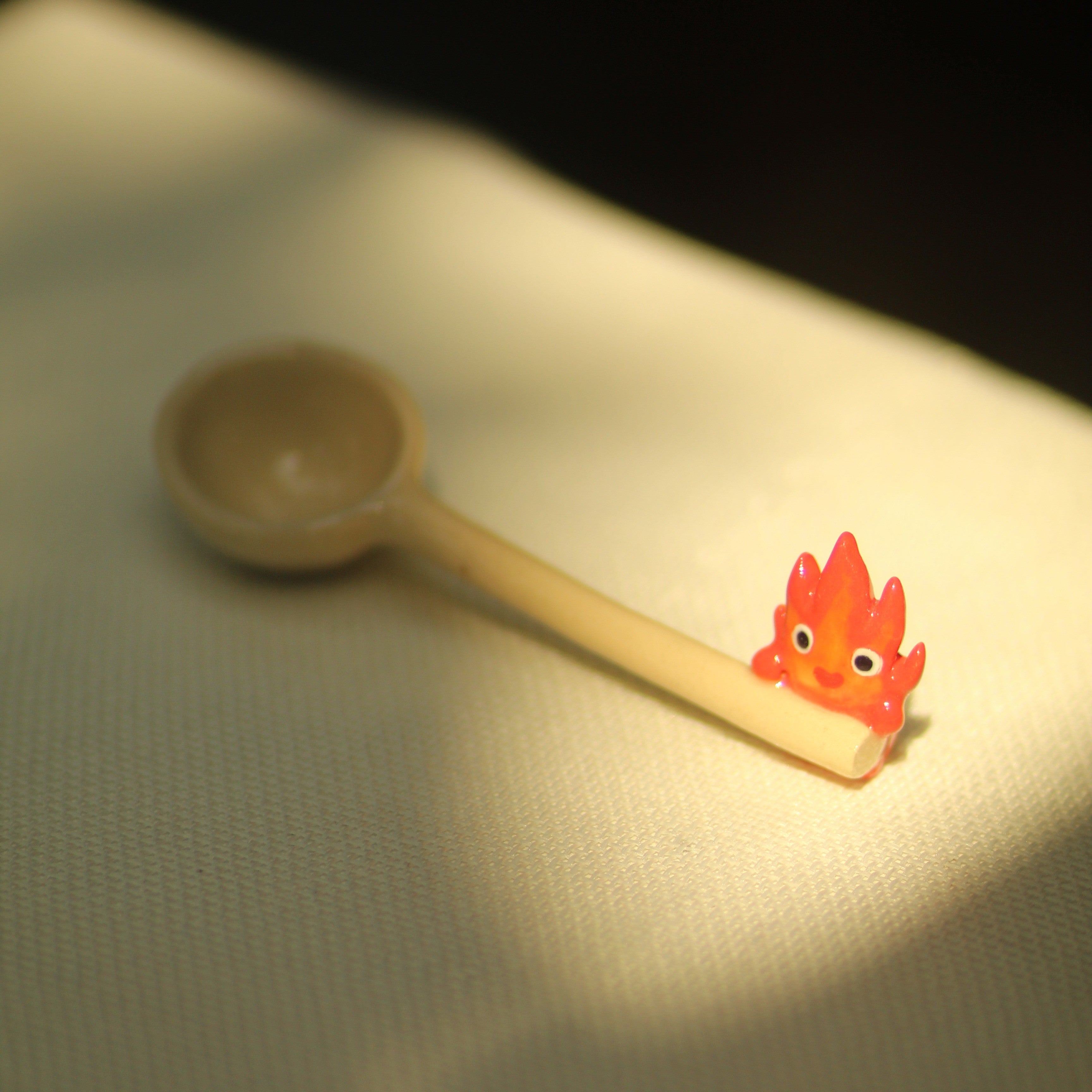 [Pre-order] Fire Demon Handmade Ceramic Spoon, Handbuilt Pottery, Cute Gift For Anime Fan, Unique Birthday Gift, Adorable Valentine Gift | Totto Pottery