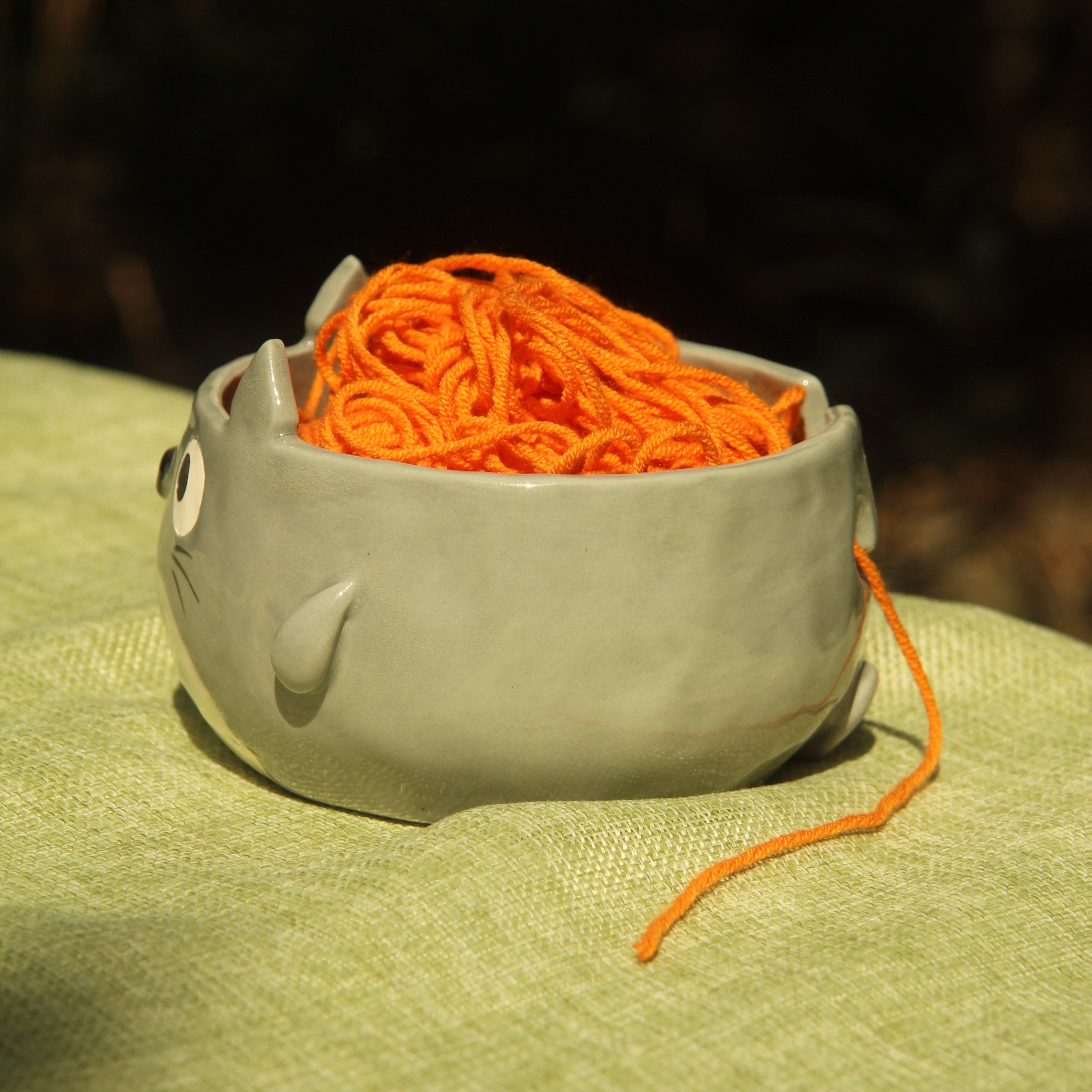 [Pre-order] Forest Spirit Handmade Ceramic Yarn Bowl, Handbuilt Pottery, Cute Gift For Anime Fan, Unique Birthday Gift, Adorable Valentine Gift | Totto Pottery