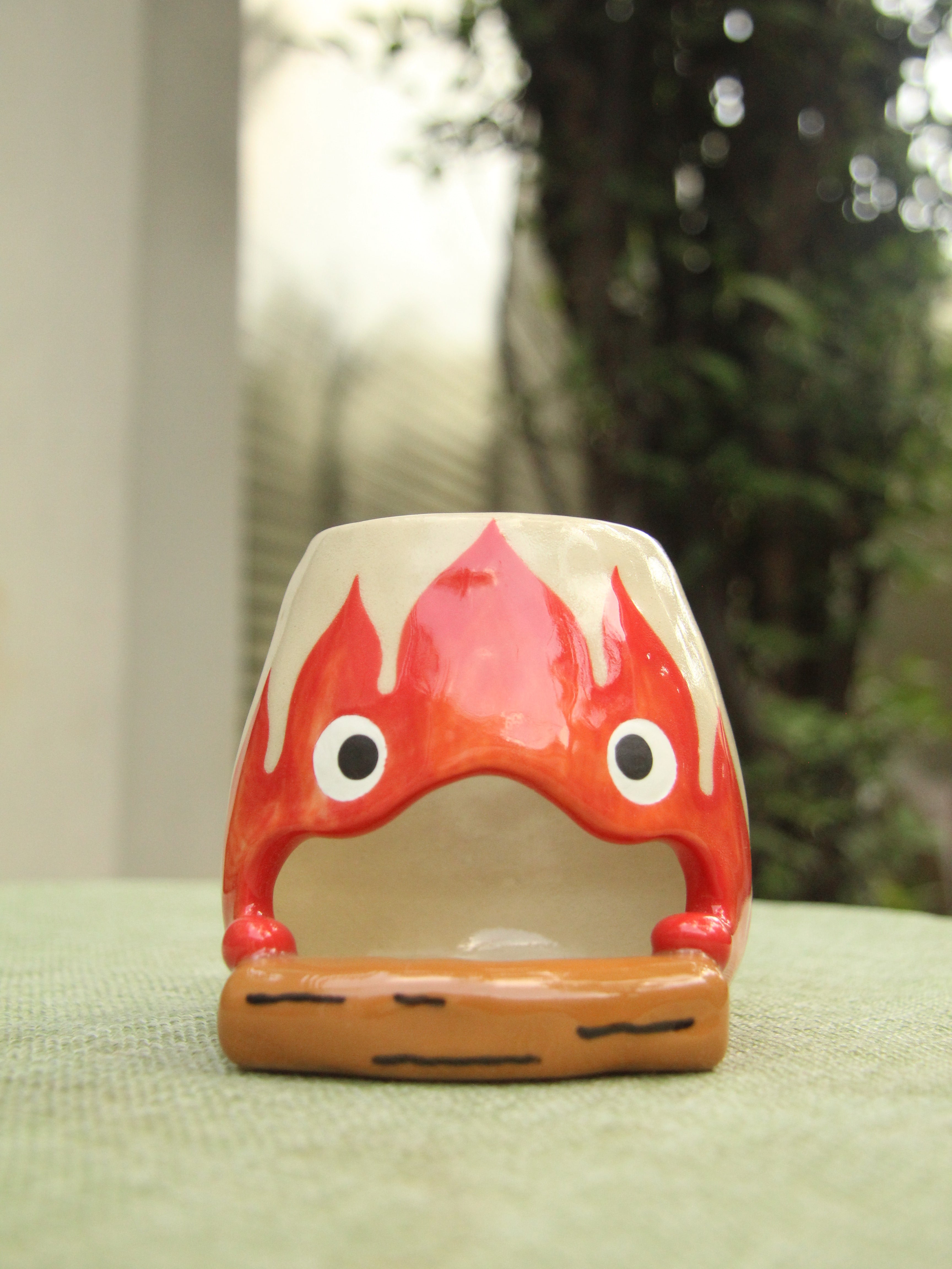 [Pre-order] Fire Demon Handmade Ceramic Wax Melts, Oil Burner, Handbuilt Pottery, Cute Gift For Anime Fan, Unique Birthday Gift, Adorable Valentine Gift | Totto Pottery