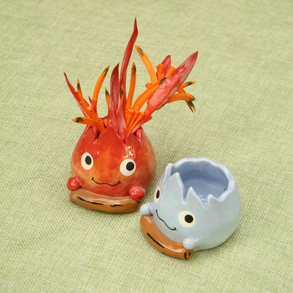 [Pre-order] Fire Demon Handmade Ceramic Flower Vases, Handbuilt Pottery, Cute Gift For Anime Fan, Unique Birthday Gift, Adorable Valentine Gift | Totto Pottery