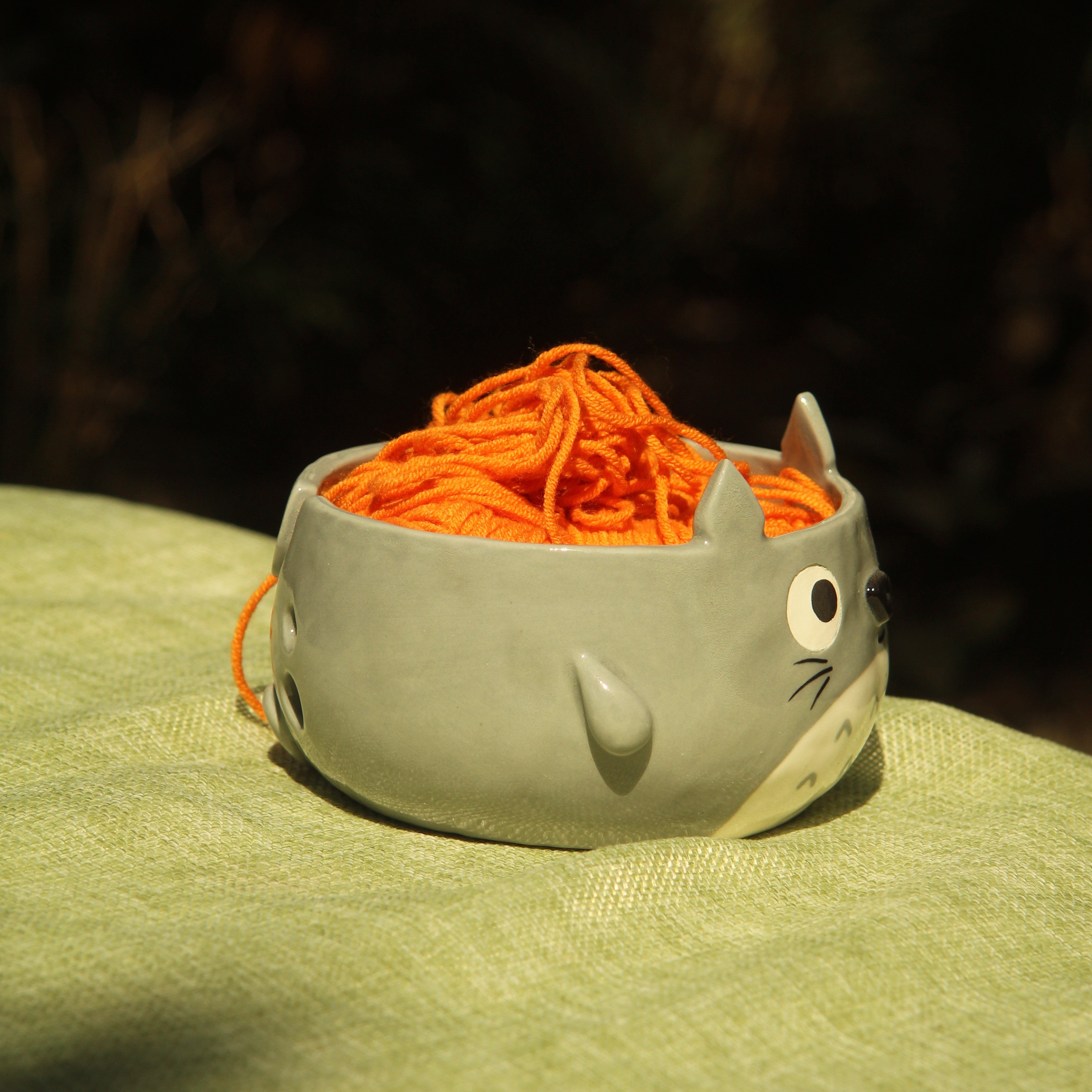 [Pre-order] Forest Spirit Handmade Ceramic Yarn Bowl, Handbuilt Pottery, Cute Gift For Anime Fan, Unique Birthday Gift, Adorable Valentine Gift | Totto Pottery