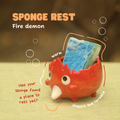 [Pre-order] Fire Demon Handmade Ceramic Sponge Holder, Handbuilt Pottery, Cute Gift For Anime Fan, Unique Birthday Gift, Adorable Valentine Gift | Totto Pottery