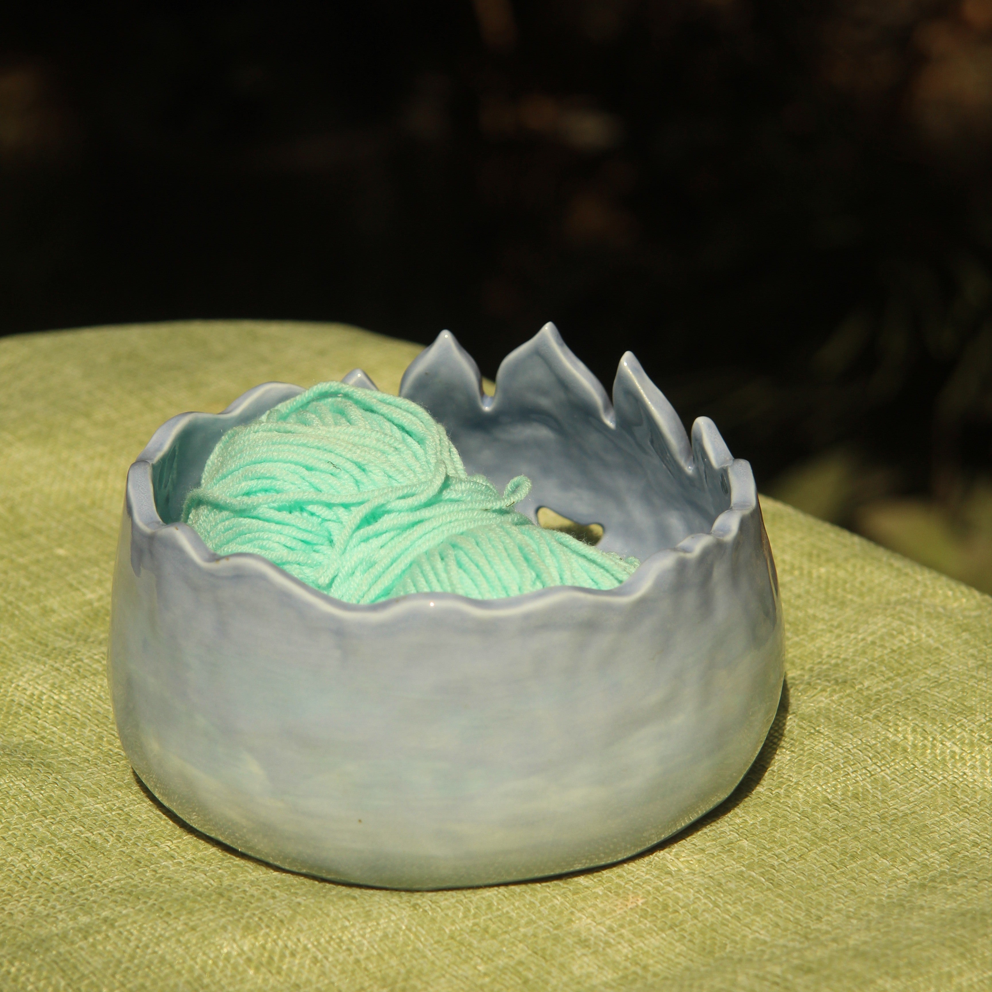 [Pre-order] Fire Demon Handmade Ceramic Yarn Bowl, Handbuilt Pottery, Cute Gift For Anime Fan, Unique Birthday Gift, Adorable Valentine Gift | Totto Pottery