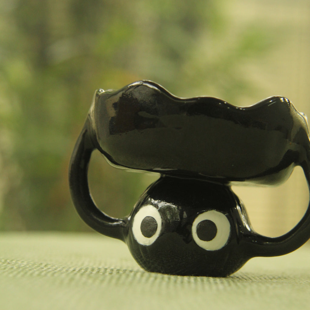 [Pre-order] Soot Handmade Ceramic Candle Holder, Handbuilt Pottery, Cute Gift For Anime Fan, Unique Birthday Gift, Adorable Valentine Gift | Totto Pottery
