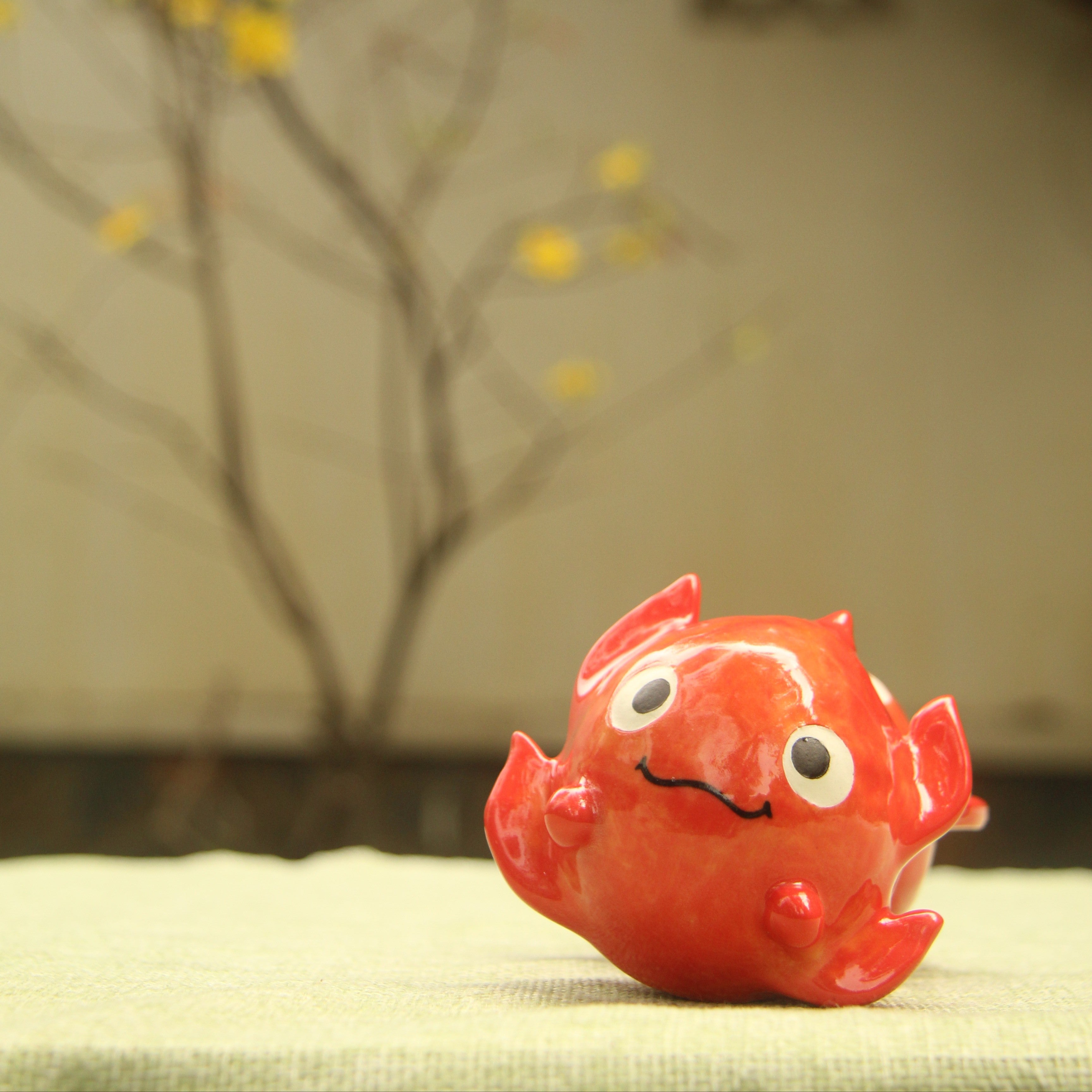 [Pre-order] Fire Demon Handmade Ceramic Jewelry Container With Lid, Handbuilt Pottery, Cute Gift For Anime Fan, Unique Birthday Gift, Adorable Valentine Gift | Totto Pottery