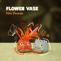 [Pre-order] Fire Demon Handmade Ceramic Flower Vases, Handbuilt Pottery, Cute Gift For Anime Fan, Unique Birthday Gift, Adorable Valentine Gift | Totto Pottery