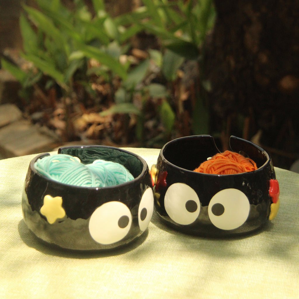 [Pre-order] Soot Handmade Ceramic Yarn Bowl, Handbuilt Pottery, Cute Gift For Anime Fan, Unique Birthday Gift, Adorable Valentine Gift | Totto Pottery