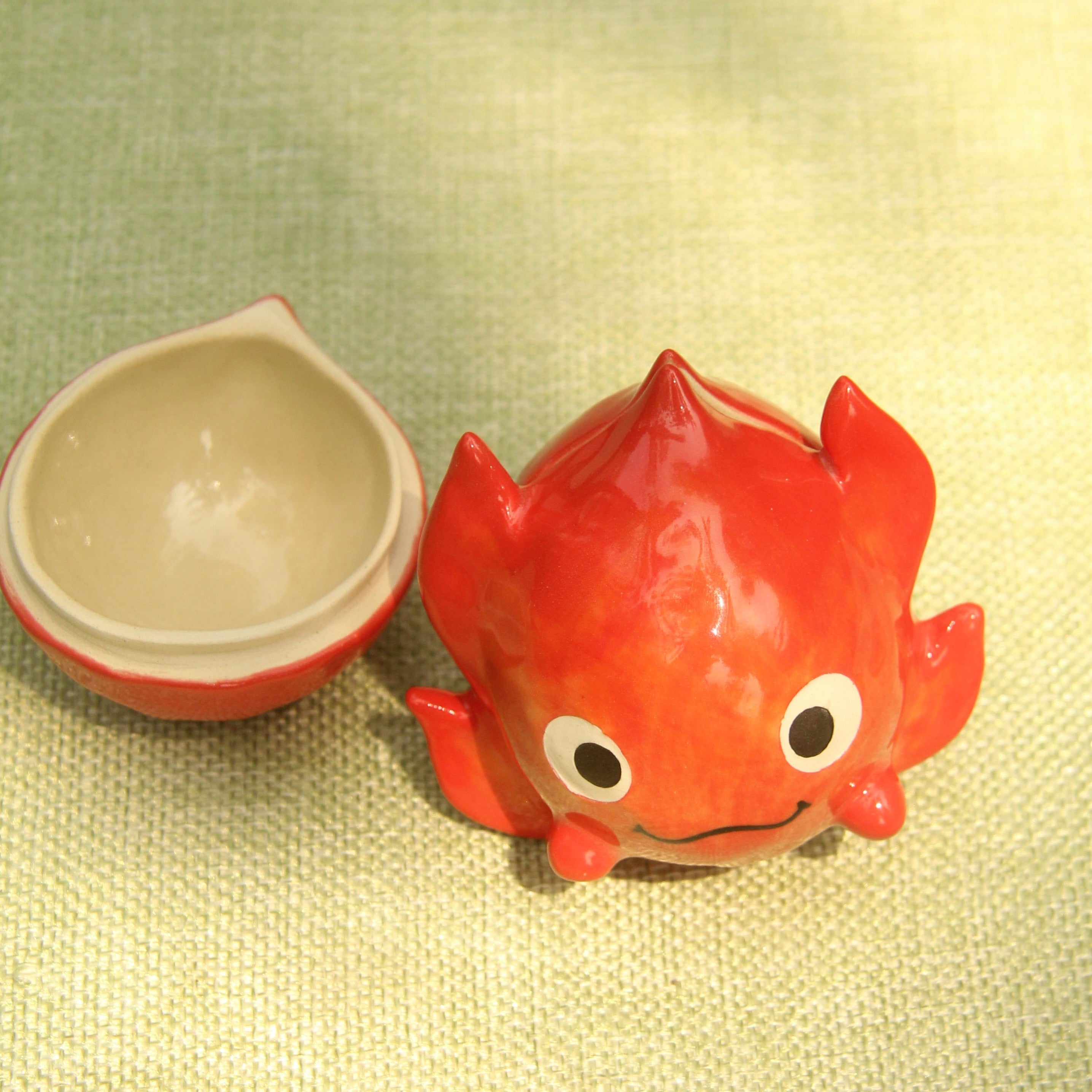 [Pre-order] Fire Demon Handmade Ceramic Jewelry Container With Lid, Handbuilt Pottery, Cute Gift For Anime Fan, Unique Birthday Gift, Adorable Valentine Gift | Totto Pottery