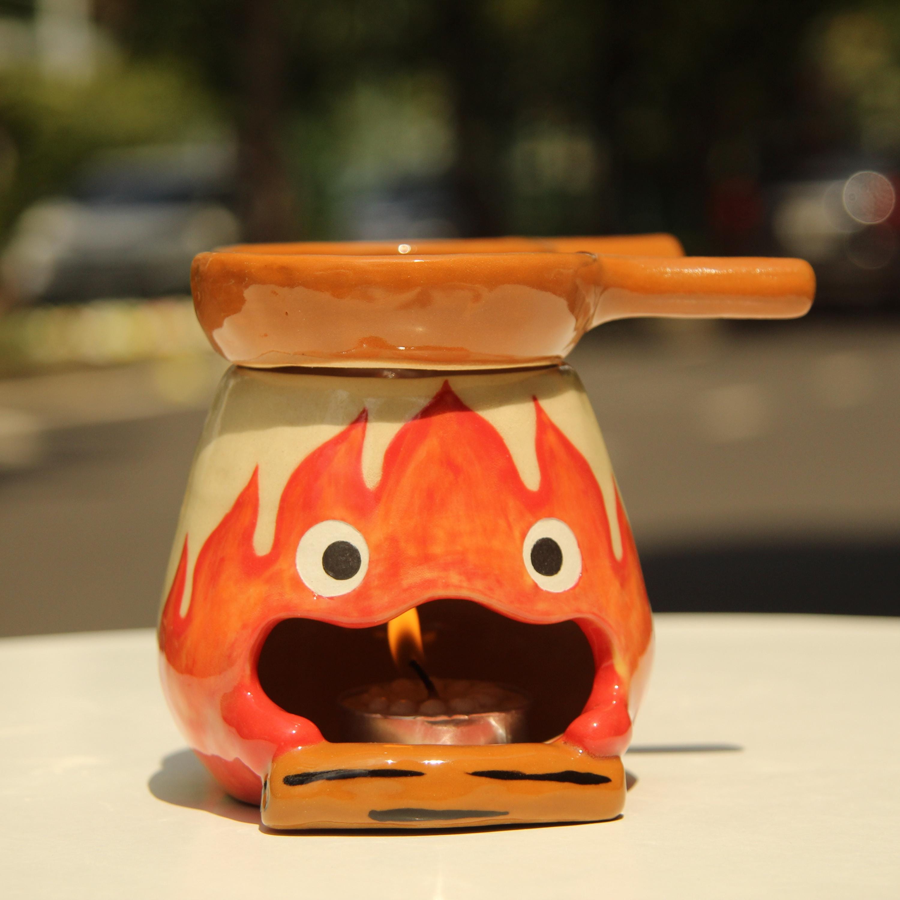 [Pre-order] Fire Demon Handmade Ceramic Wax Melts, Oil Burner, Handbuilt Pottery, Cute Gift For Anime Fan, Unique Birthday Gift, Adorable Valentine Gift | Totto Pottery