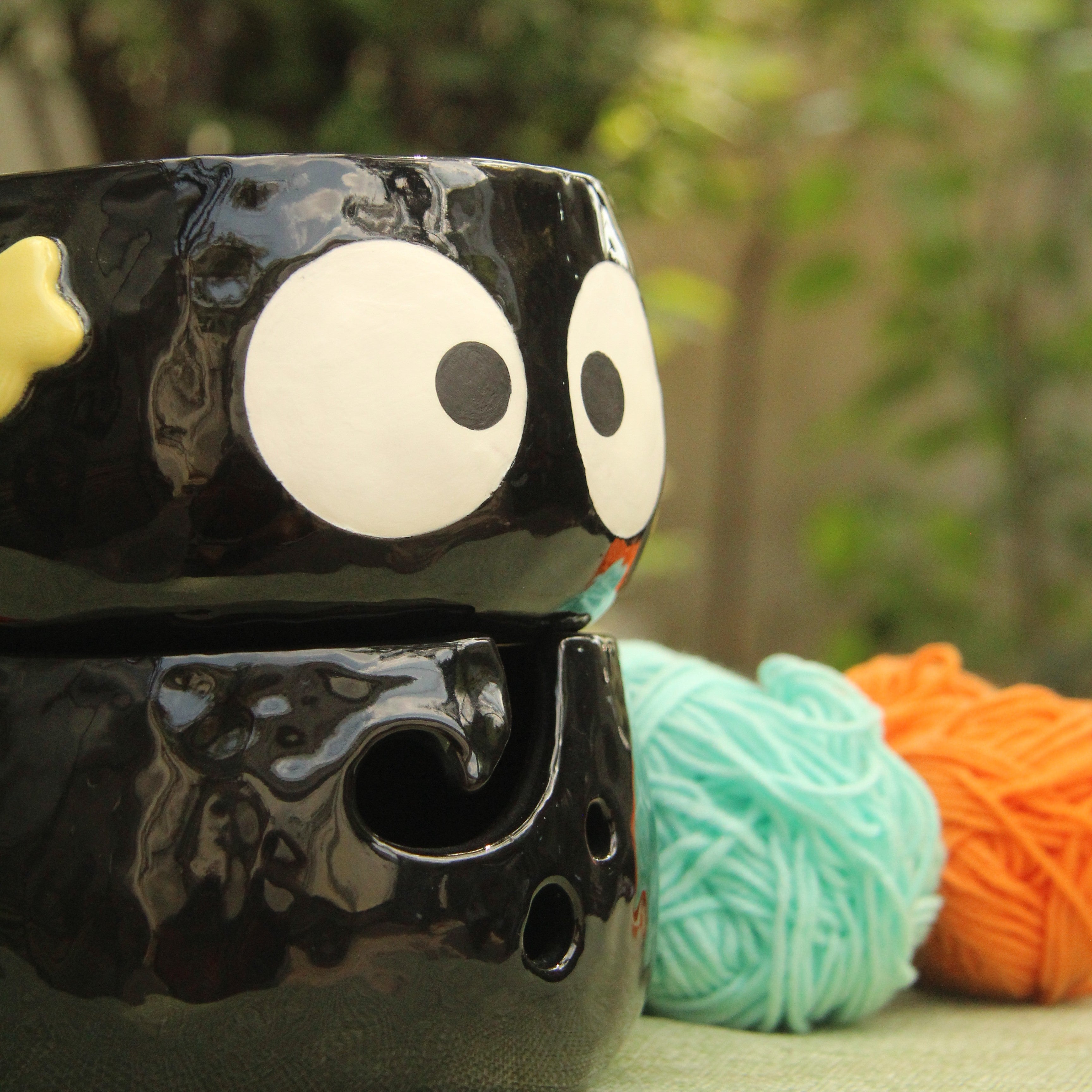[Pre-order] Soot Handmade Ceramic Yarn Bowl, Handbuilt Pottery, Cute Gift For Anime Fan, Unique Birthday Gift, Adorable Valentine Gift | Totto Pottery