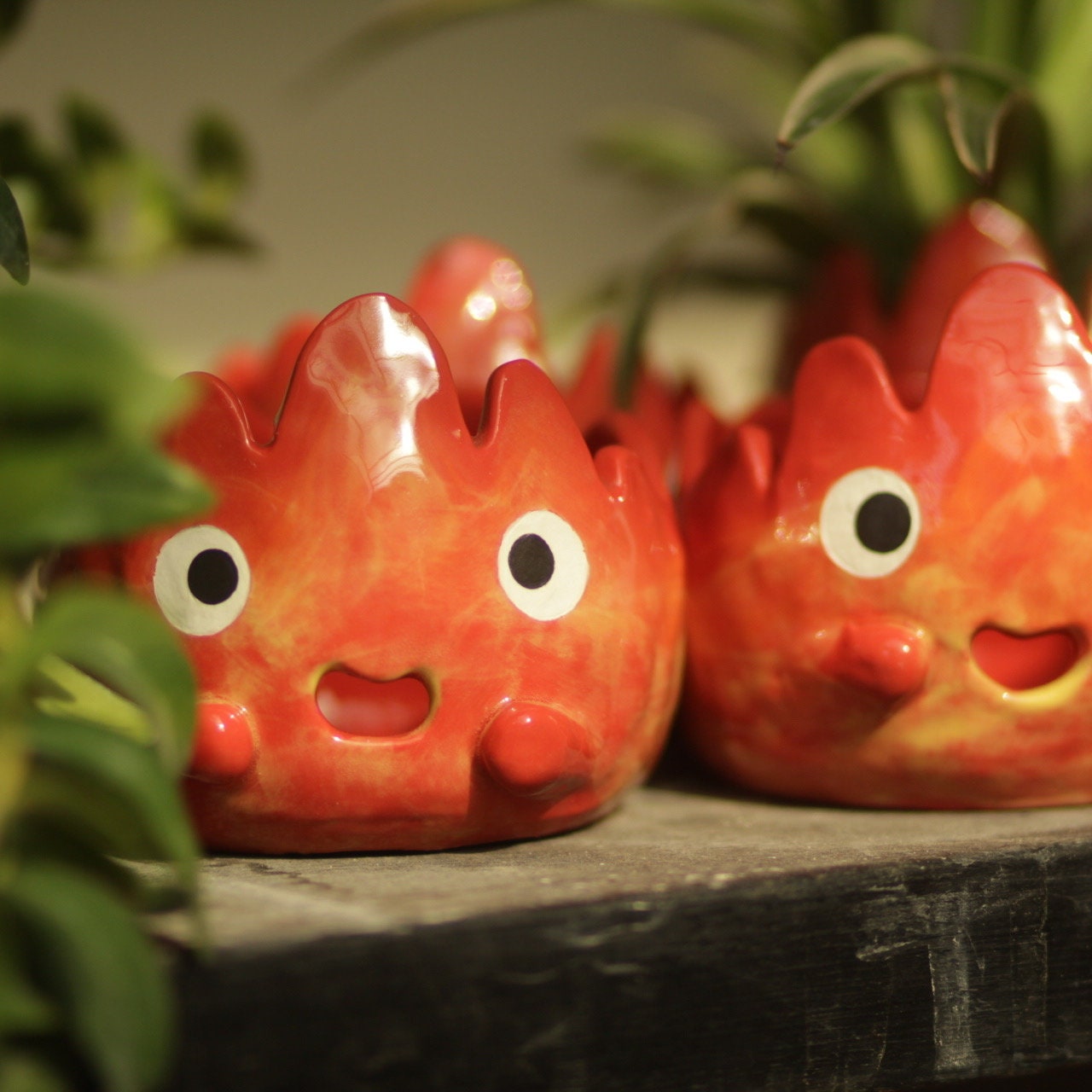 [Pre-order] Fire Demon Handmade Ceramic Plant Pots, Handbuilt Pottery, Cute Gift For Anime Fan, Unique Birthday Gift, Adorable Valentine Gift | Totto Pottery