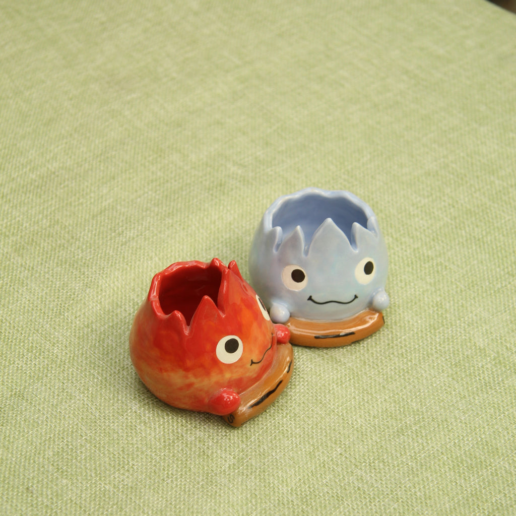 [Pre-order] Fire Demon Handmade Ceramic Flower Vases, Handbuilt Pottery, Cute Gift For Anime Fan, Unique Birthday Gift, Adorable Valentine Gift | Totto Pottery