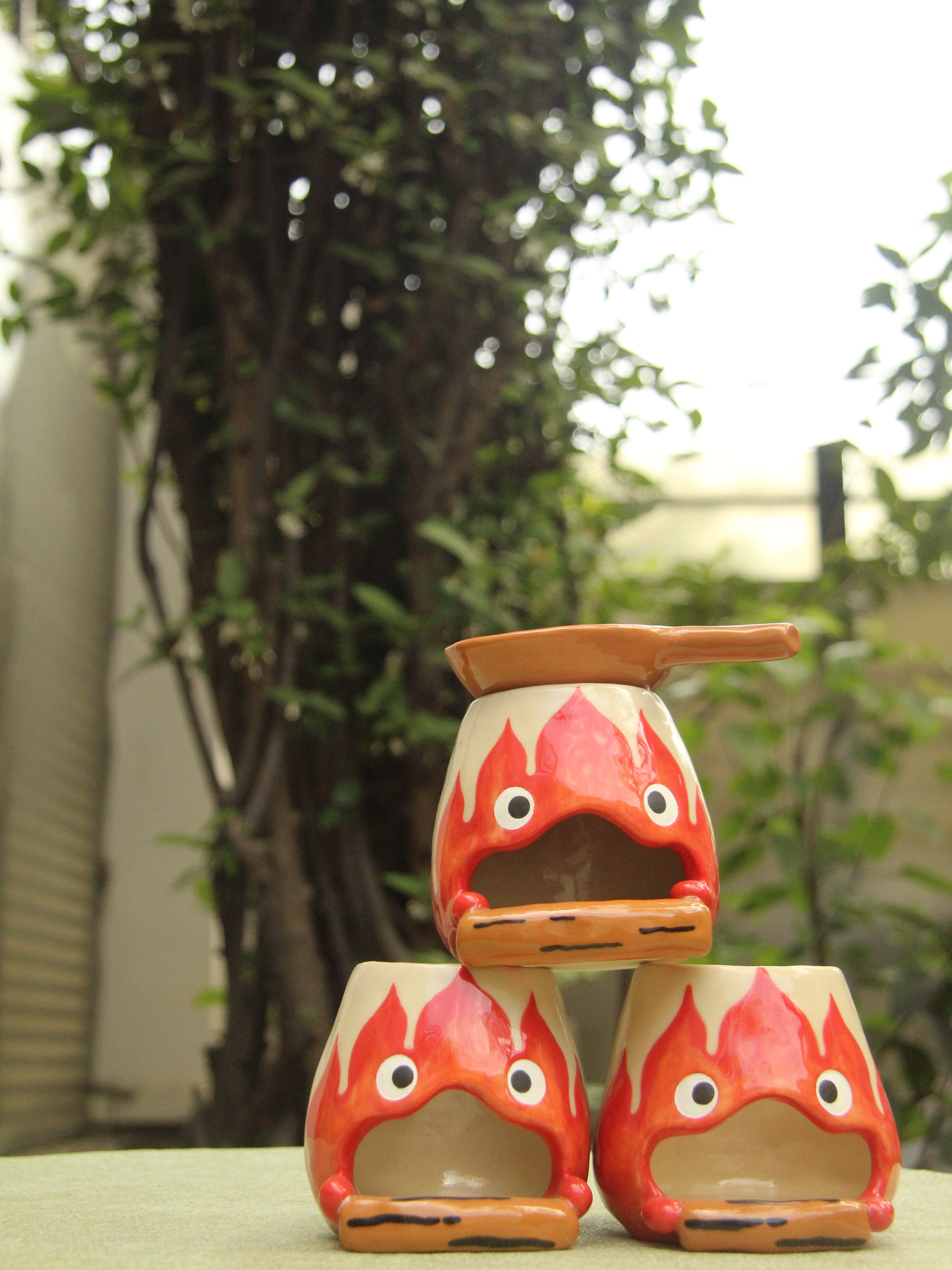 [Pre-order] Fire Demon Handmade Ceramic Wax Melts, Oil Burner, Handbuilt Pottery, Cute Gift For Anime Fan, Unique Birthday Gift, Adorable Valentine Gift | Totto Pottery